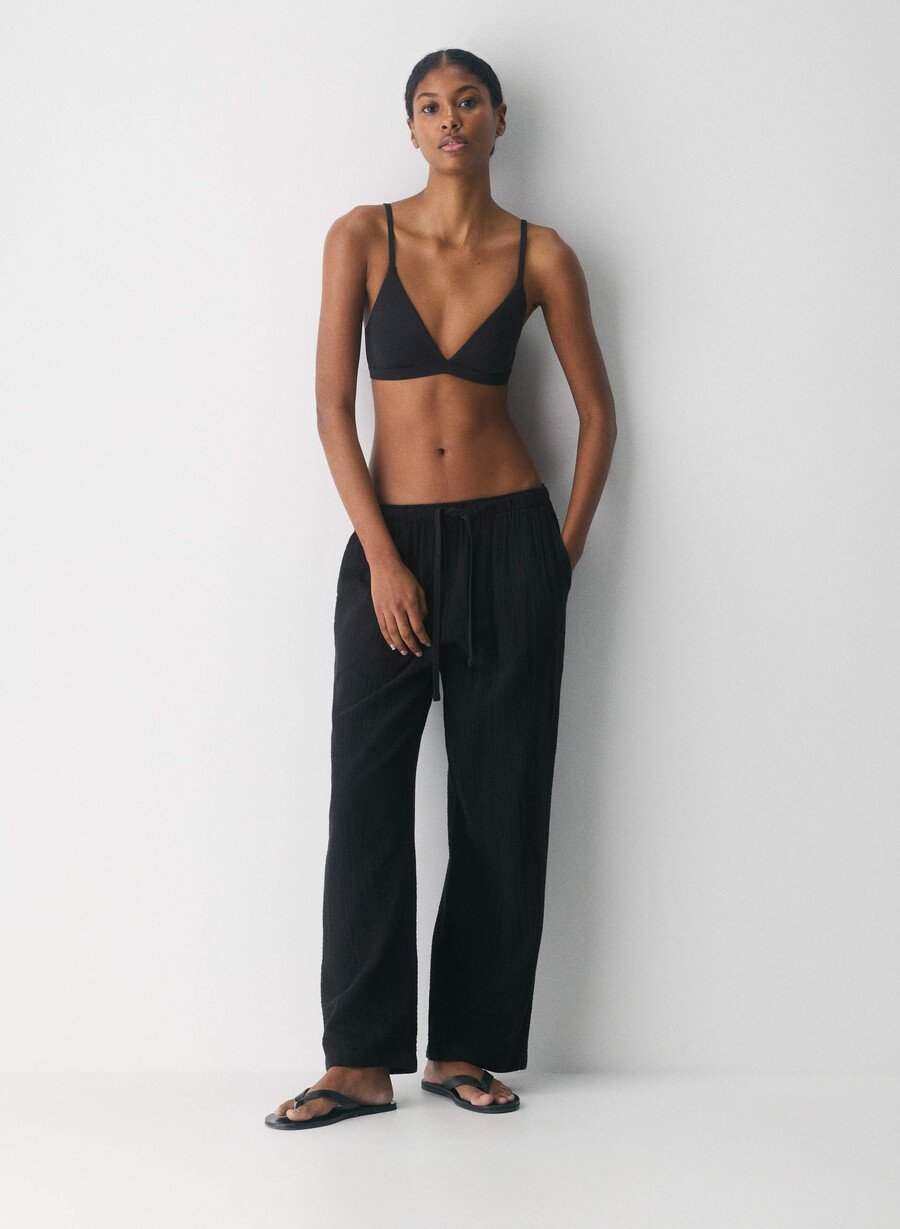 pantaloni airplush cotton sail negri