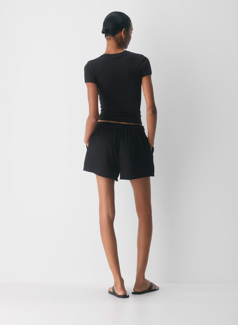 pantaloni scurți airplush cotton sail negri