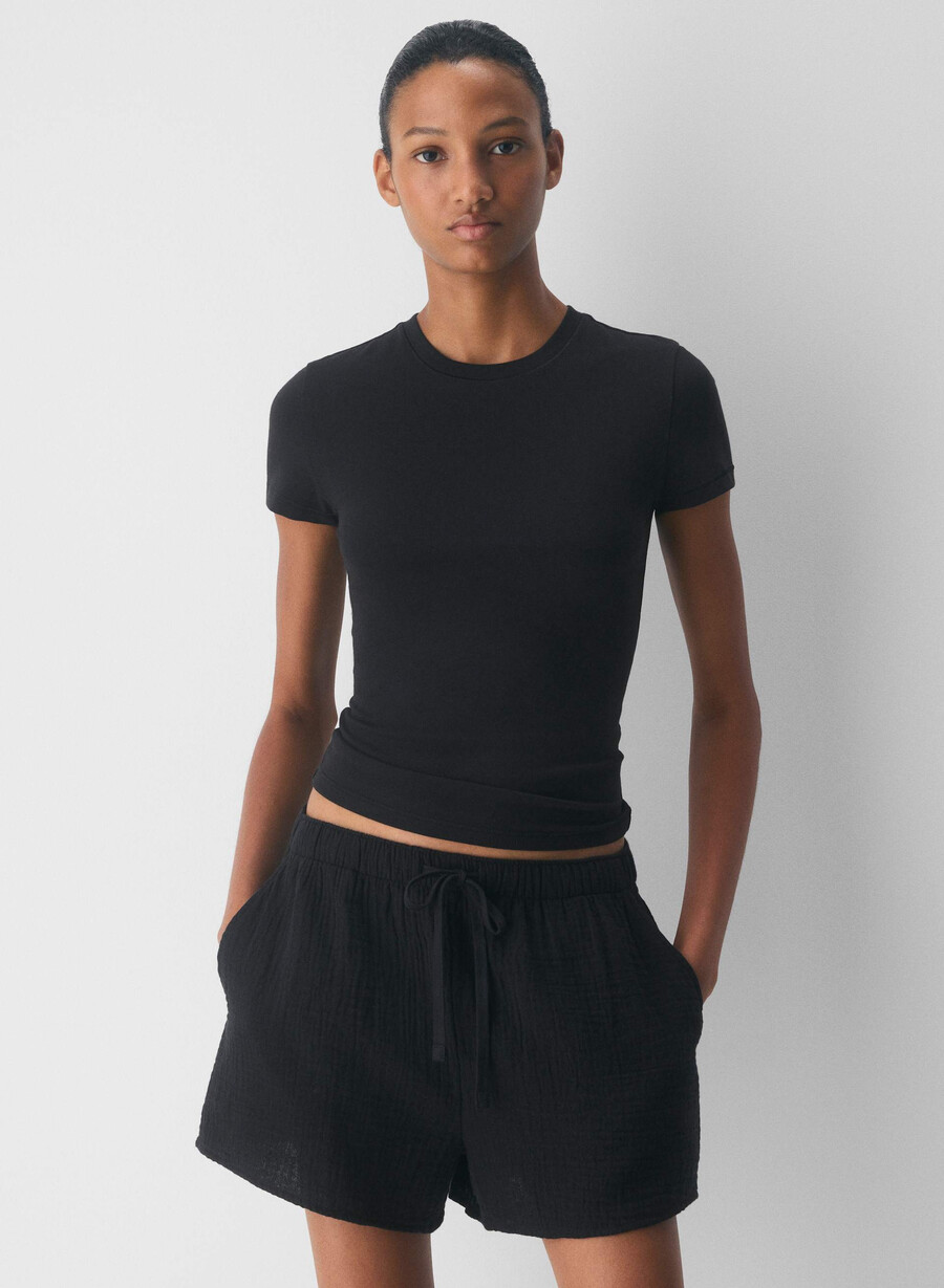 pantaloni scurți airplush cotton sail negri