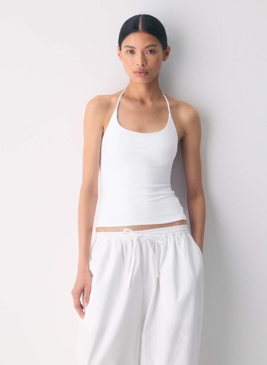 top original contour grace halter alb brillant