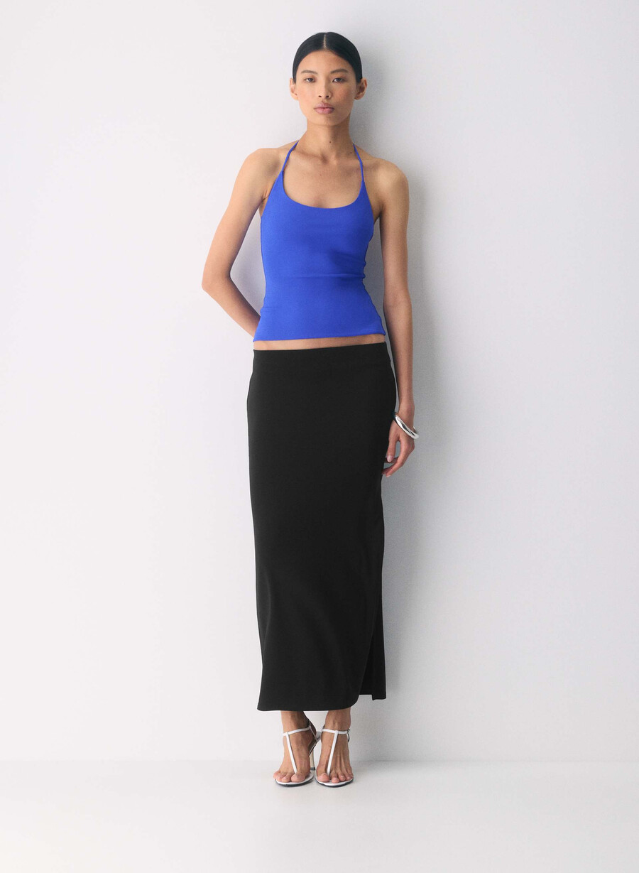 top cu imprimeu halter original contour grace ablaze blue