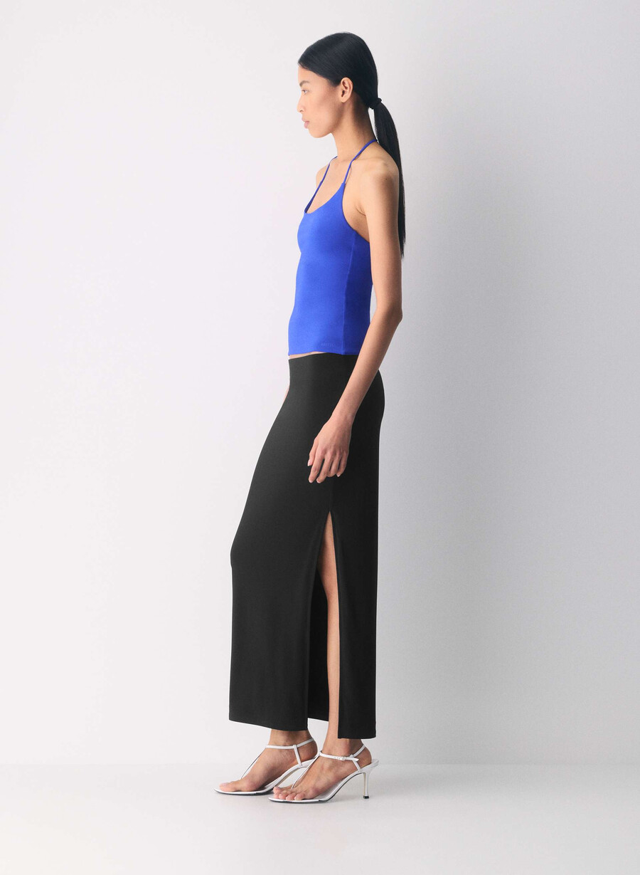 top cu imprimeu halter original contour grace ablaze blue