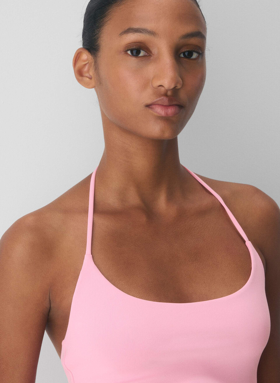top cu imprimeu floral original contour grace roz pal