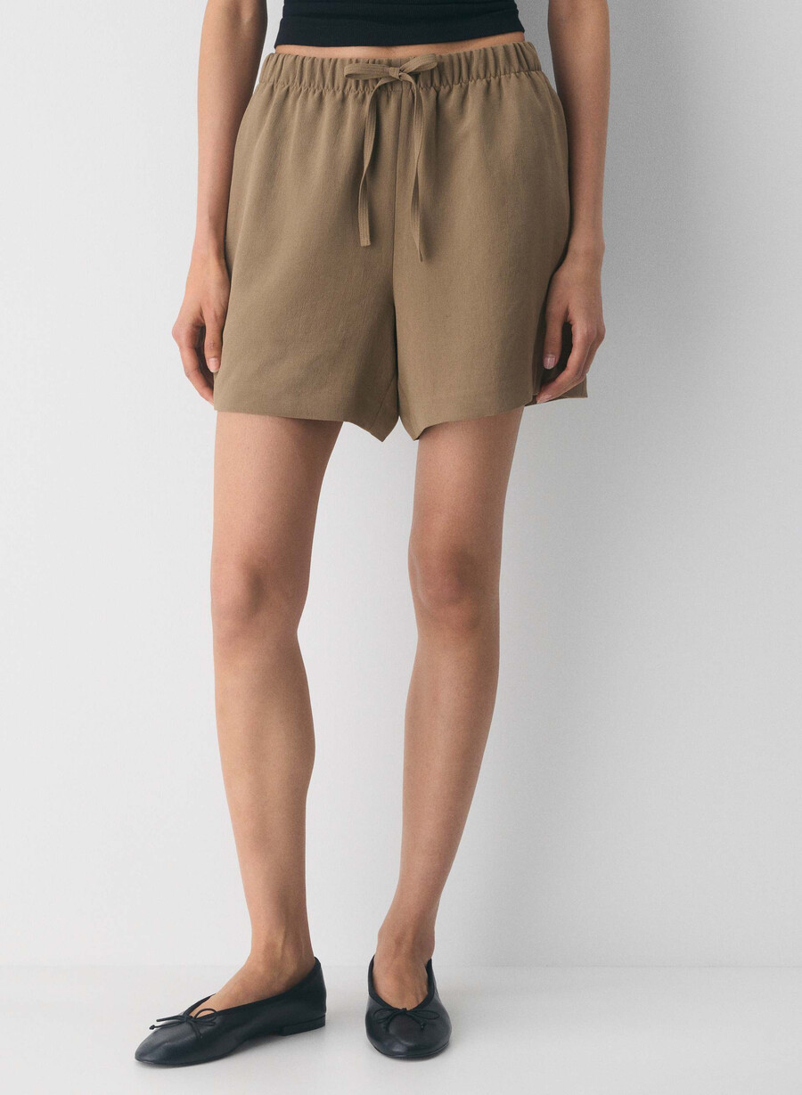 pantaloni scurți lodge short pentru coapsă medie - crepette folio maro