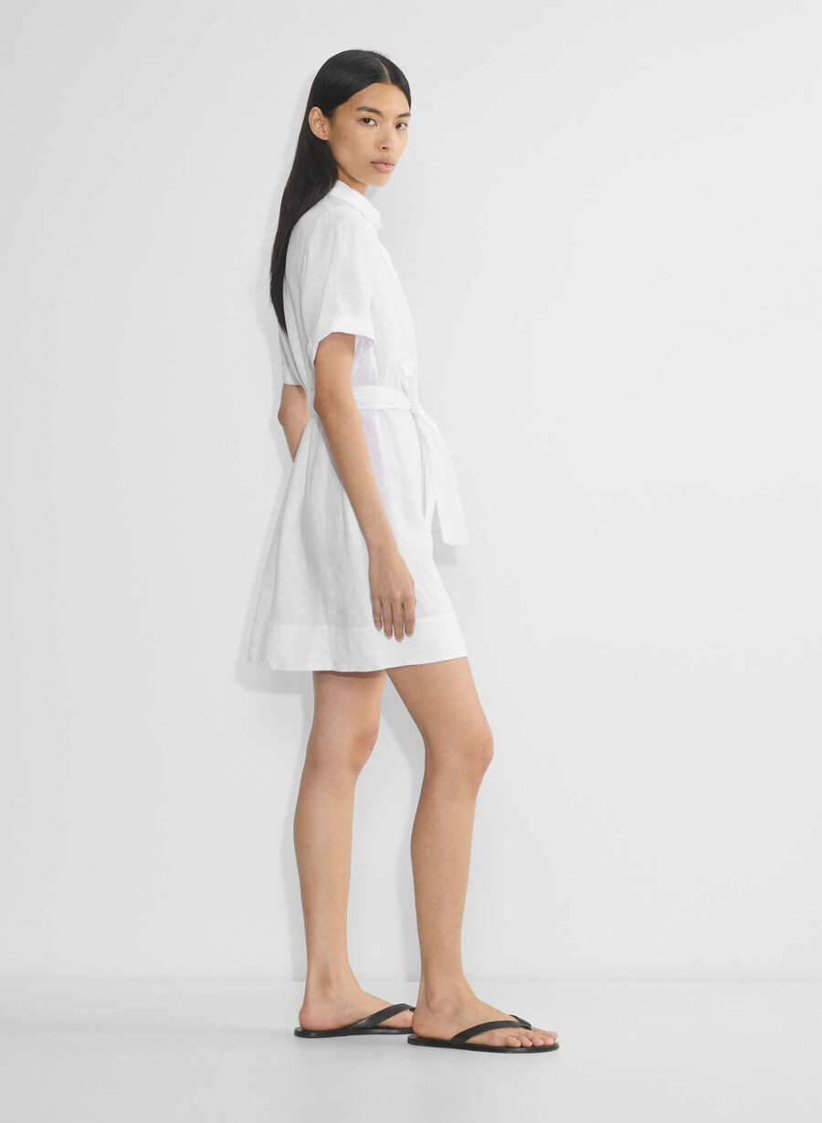 rochie mini din in eleta albĂ