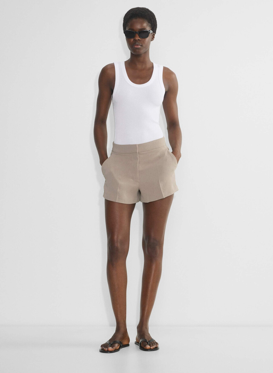mini-rochie scurtă the limitless short cu croială curbată - crepette nomad taupe