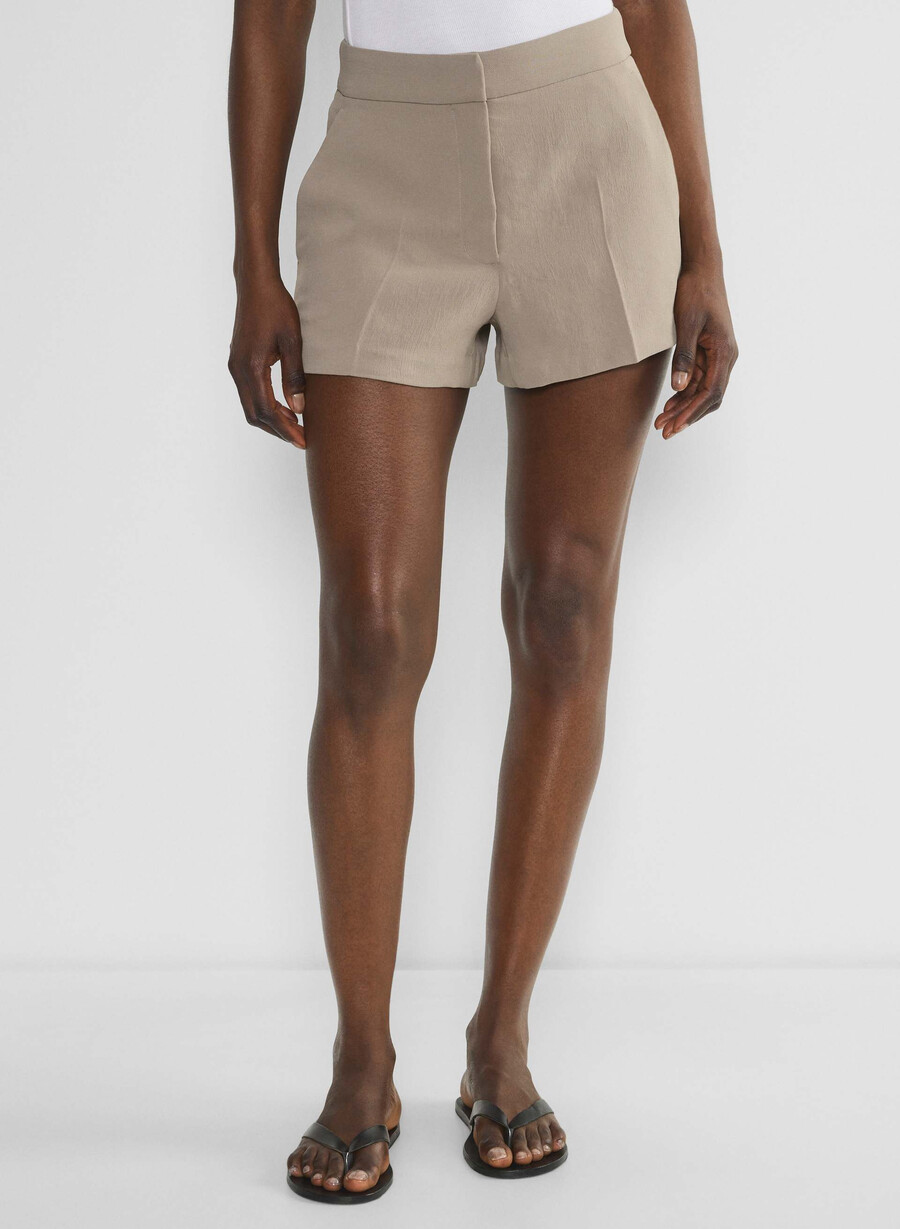 mini-rochie scurtă the limitless short cu croială curbată - crepette nomad taupe