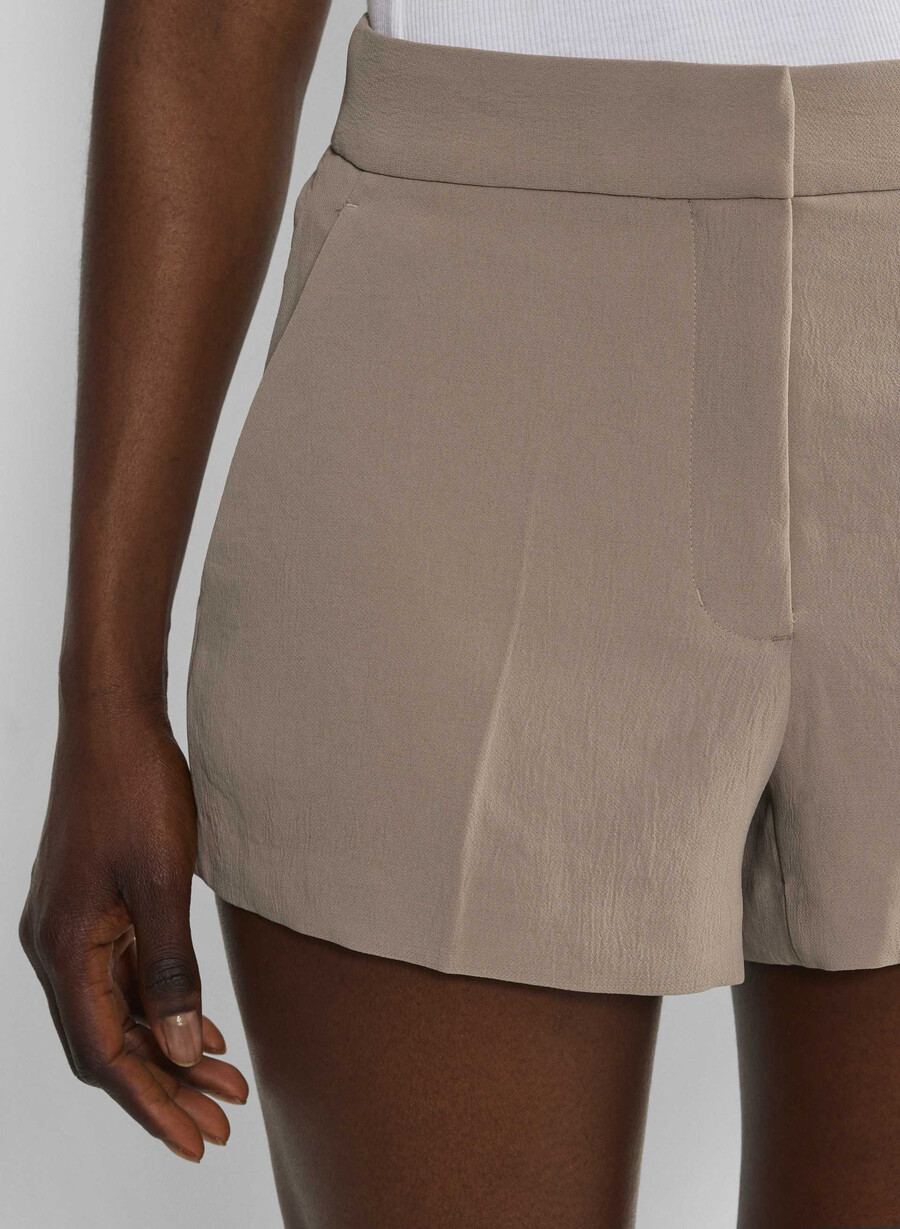mini-rochie scurtă the limitless short cu croială curbată - crepette nomad taupe