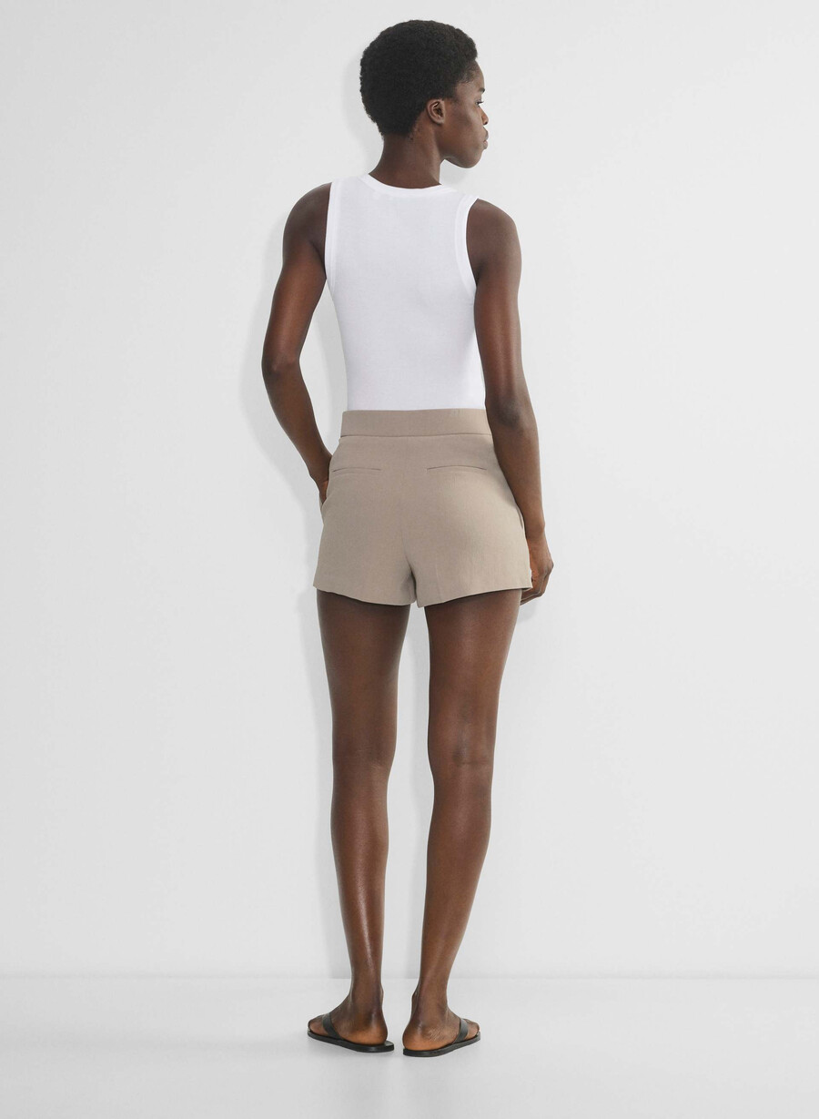 mini-rochie scurtă the limitless short cu croială curbată - crepette nomad taupe