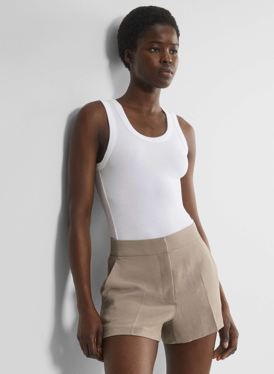 mini-rochie scurtă the limitless short cu croială curbată - crepette nomad taupe