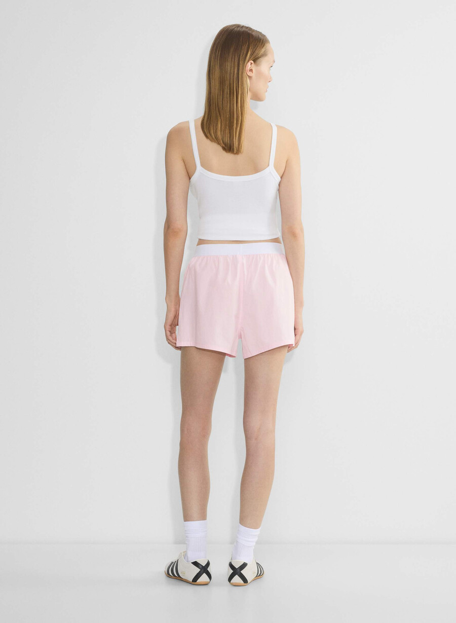 boxer scurt cu bandă din poplin dally villa pink