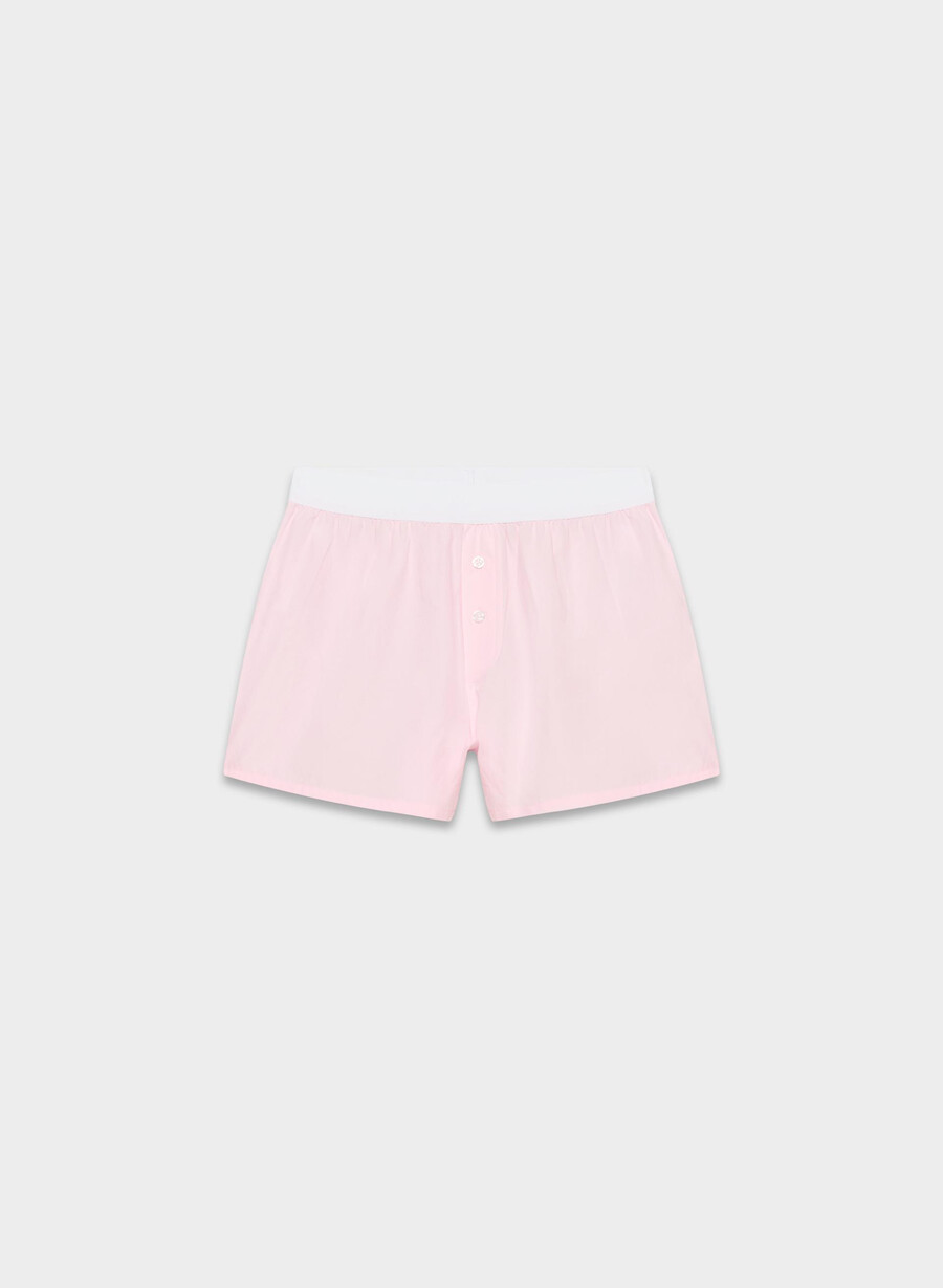 boxer scurt cu bandă din poplin dally villa pink