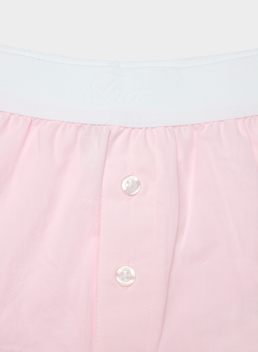 boxer scurt cu bandă din poplin dally villa pink