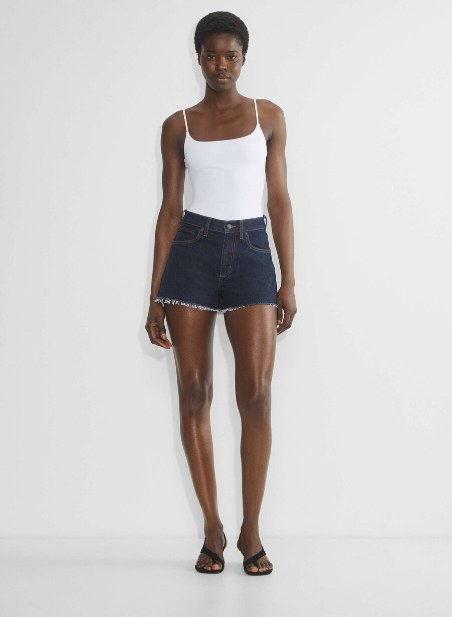 pantaloni scurți mini din denim denim forum jodie curve-fit cu talie înaltă no-stress albastru Închis