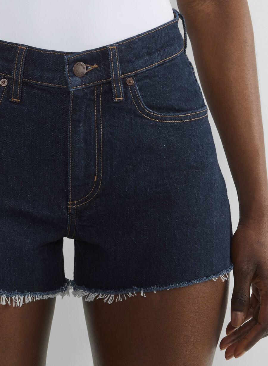 pantaloni scurți mini din denim denim forum jodie curve-fit cu talie înaltă no-stress albastru Închis