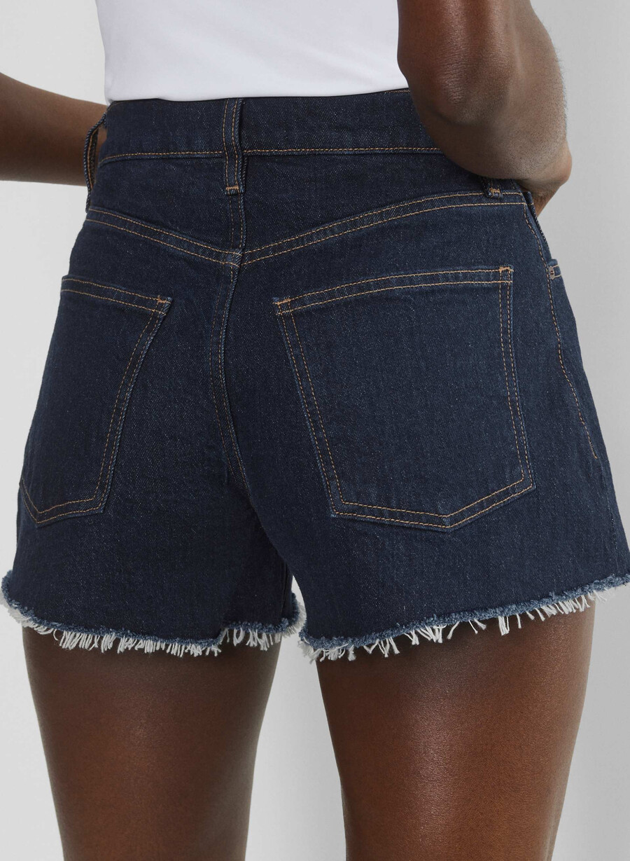 pantaloni scurți mini din denim denim forum jodie curve-fit cu talie înaltă no-stress albastru Închis