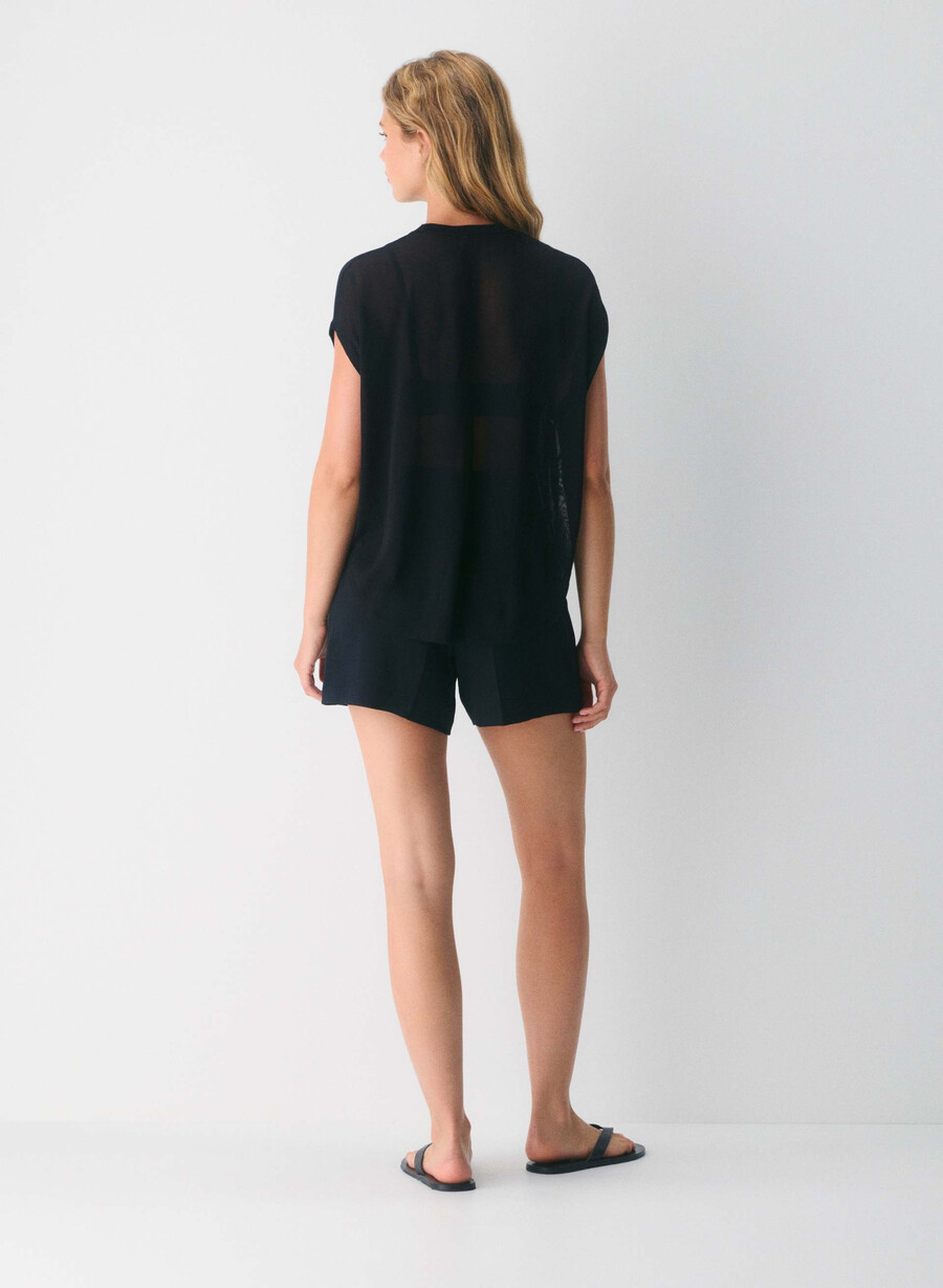 pantaloni scurți limitless short cu croială curbată până la jumătatea coapsei - crepette negru