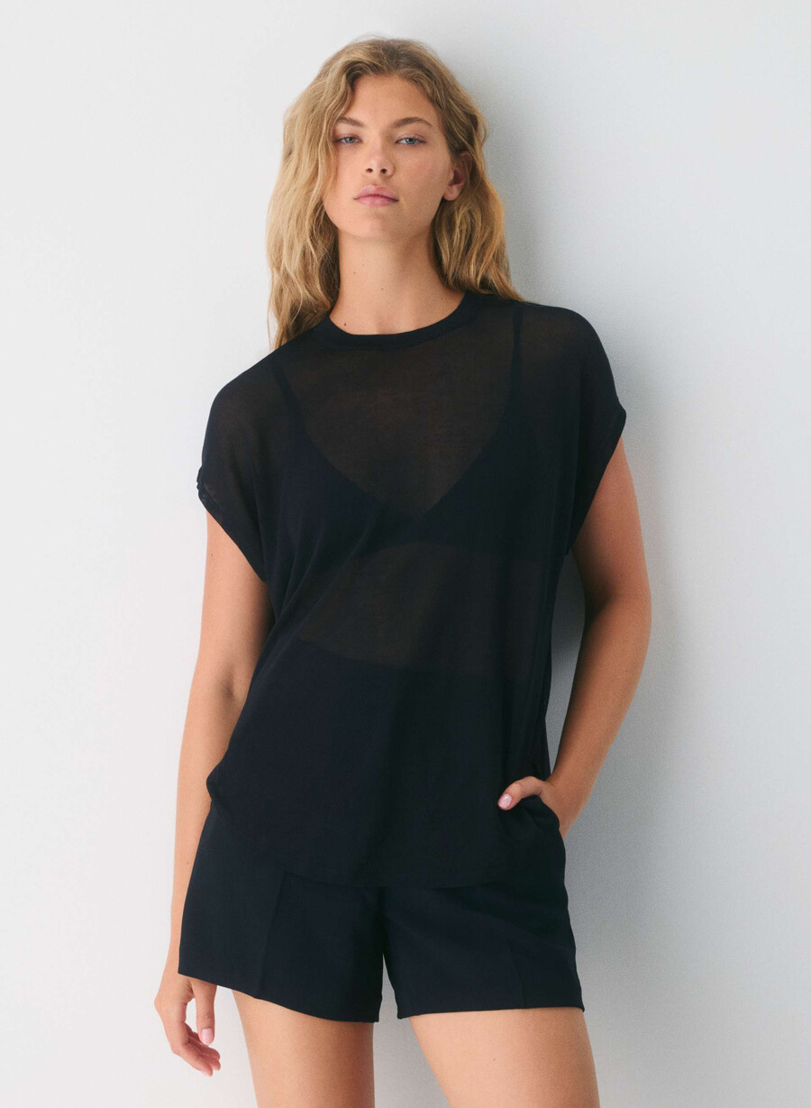 pantaloni scurți limitless short cu croială curbată până la jumătatea coapsei - crepette negru