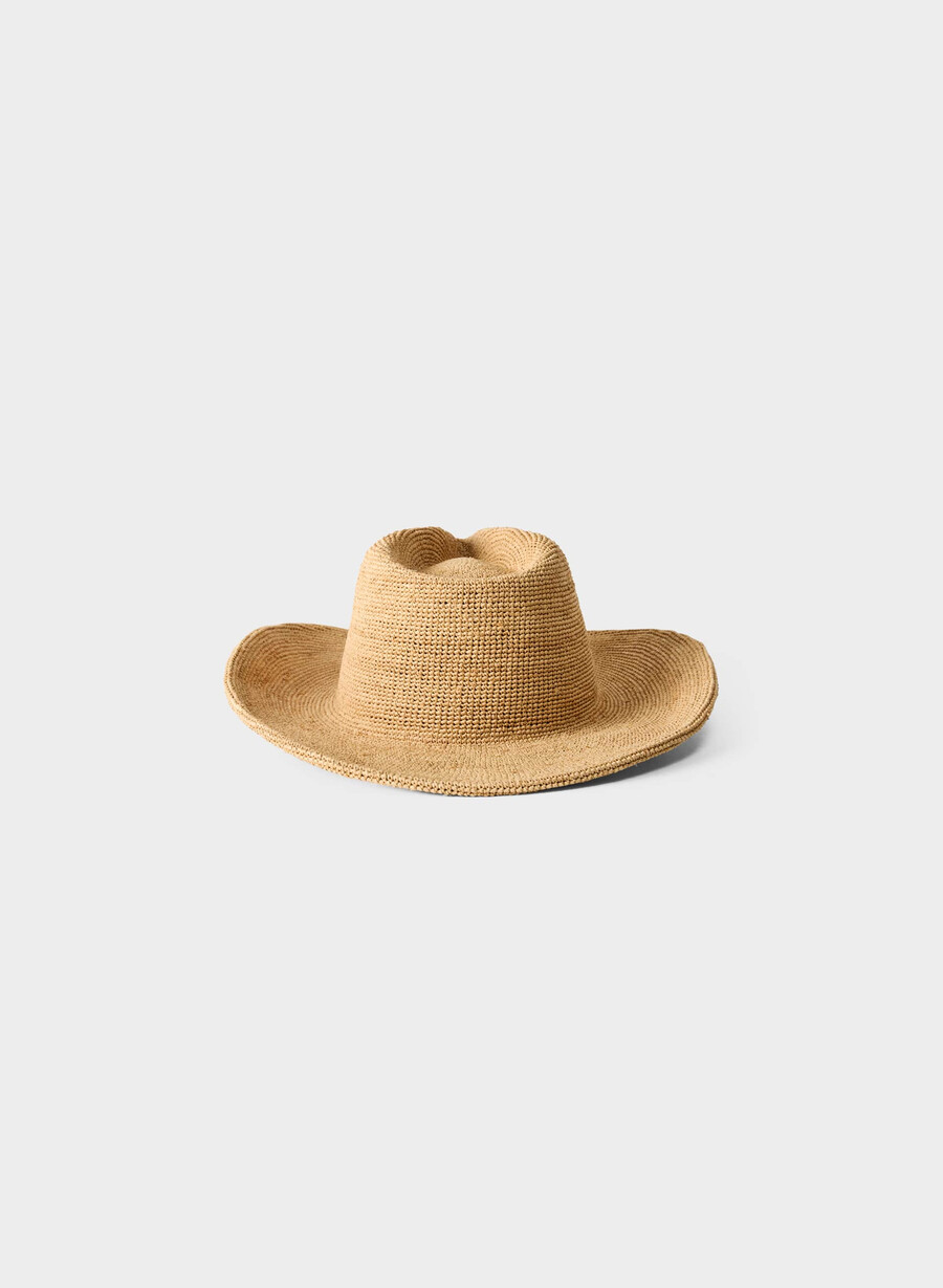 pălărie de cowboy lasso raffia bej nisipiu