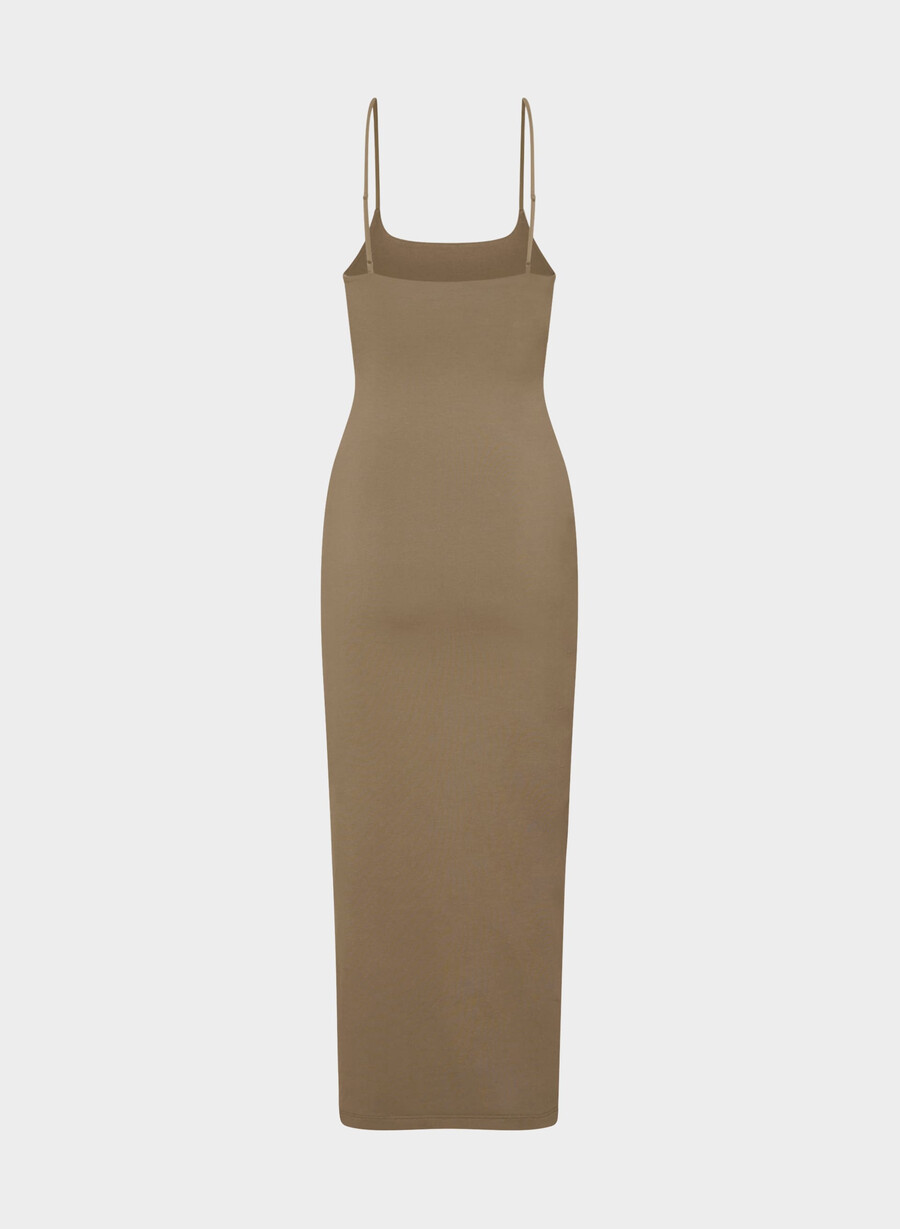 rochie maxi camișon casual contour summon folio maro