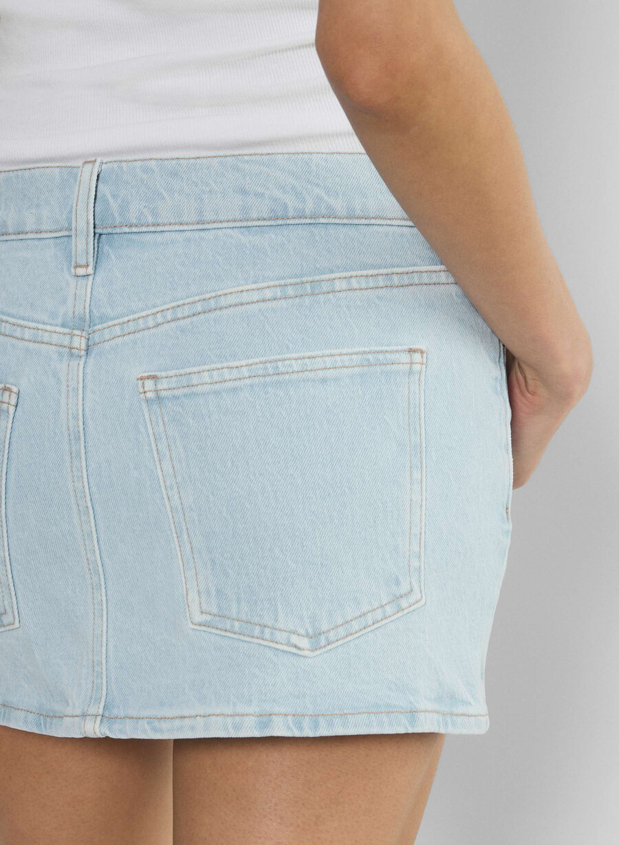 fustă denim forum alba micro denim albastru de plajă fără stres
