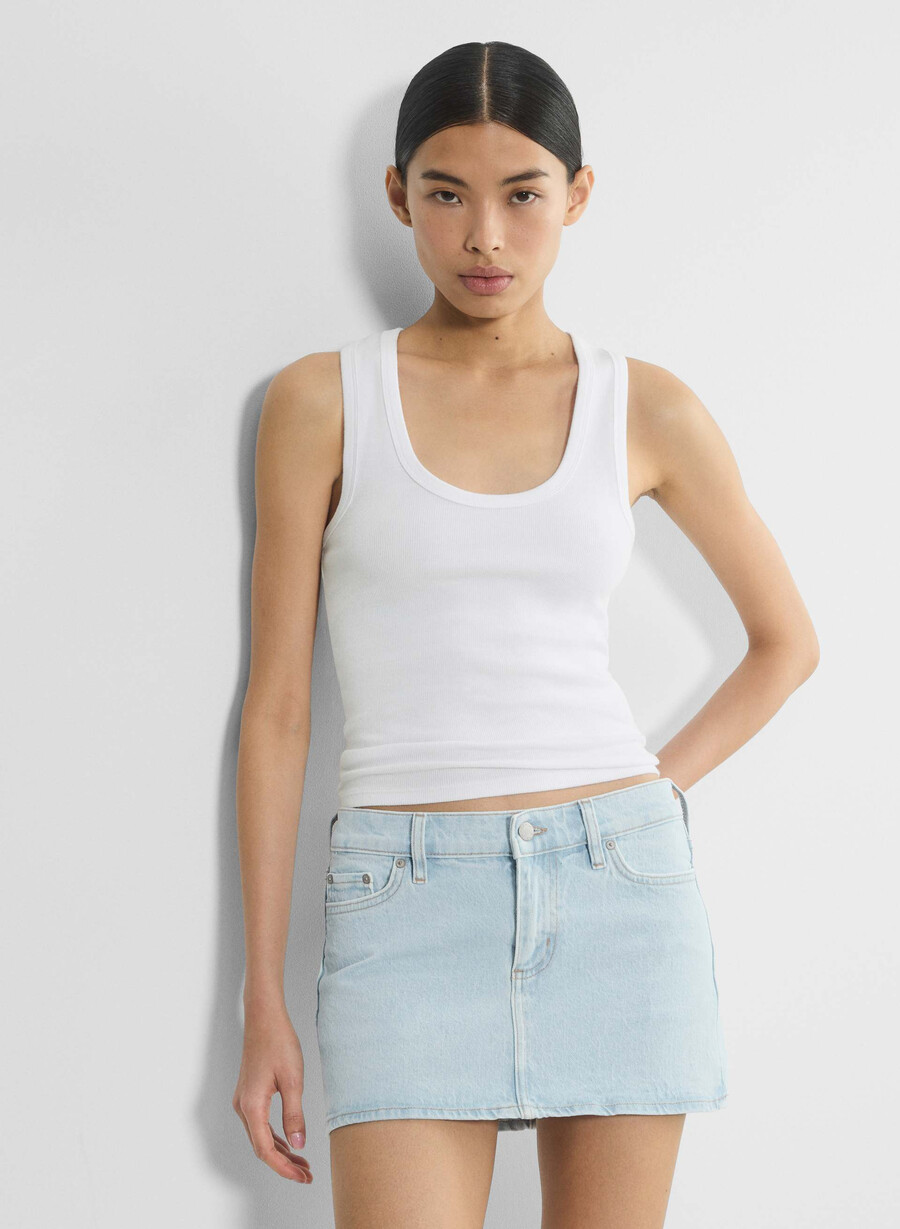 fustă denim forum alba micro denim albastru de plajă fără stres