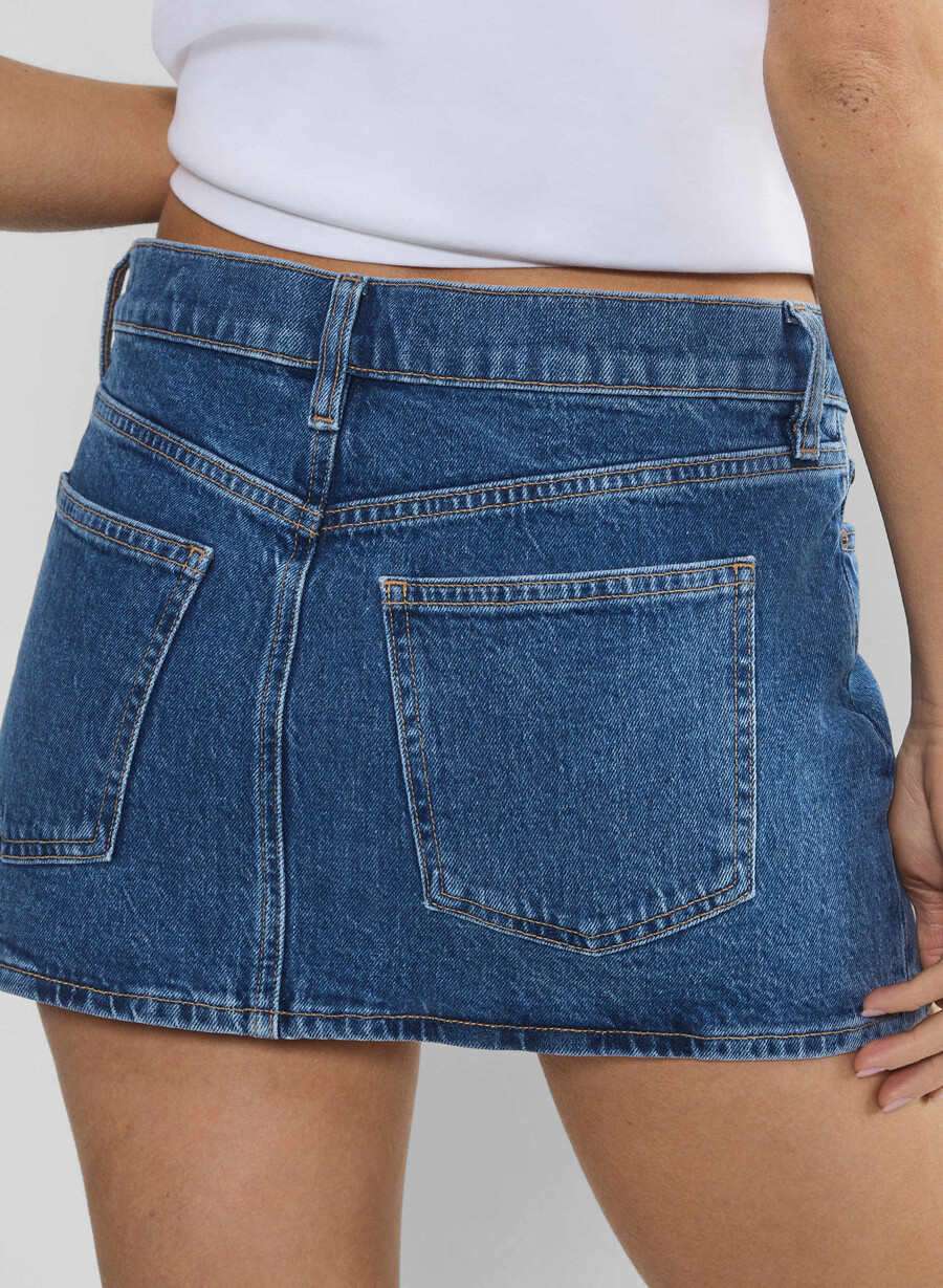 fustă denim forum alba micro denim no-stress mediu blu