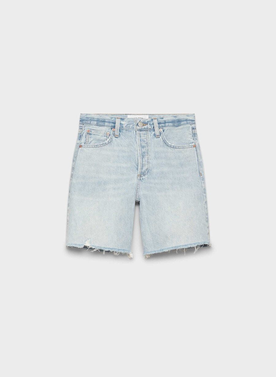 denim forum pantaloni scurți lungi din denim cu talie înaltă vintage din anii 90 iată că vine sn bl