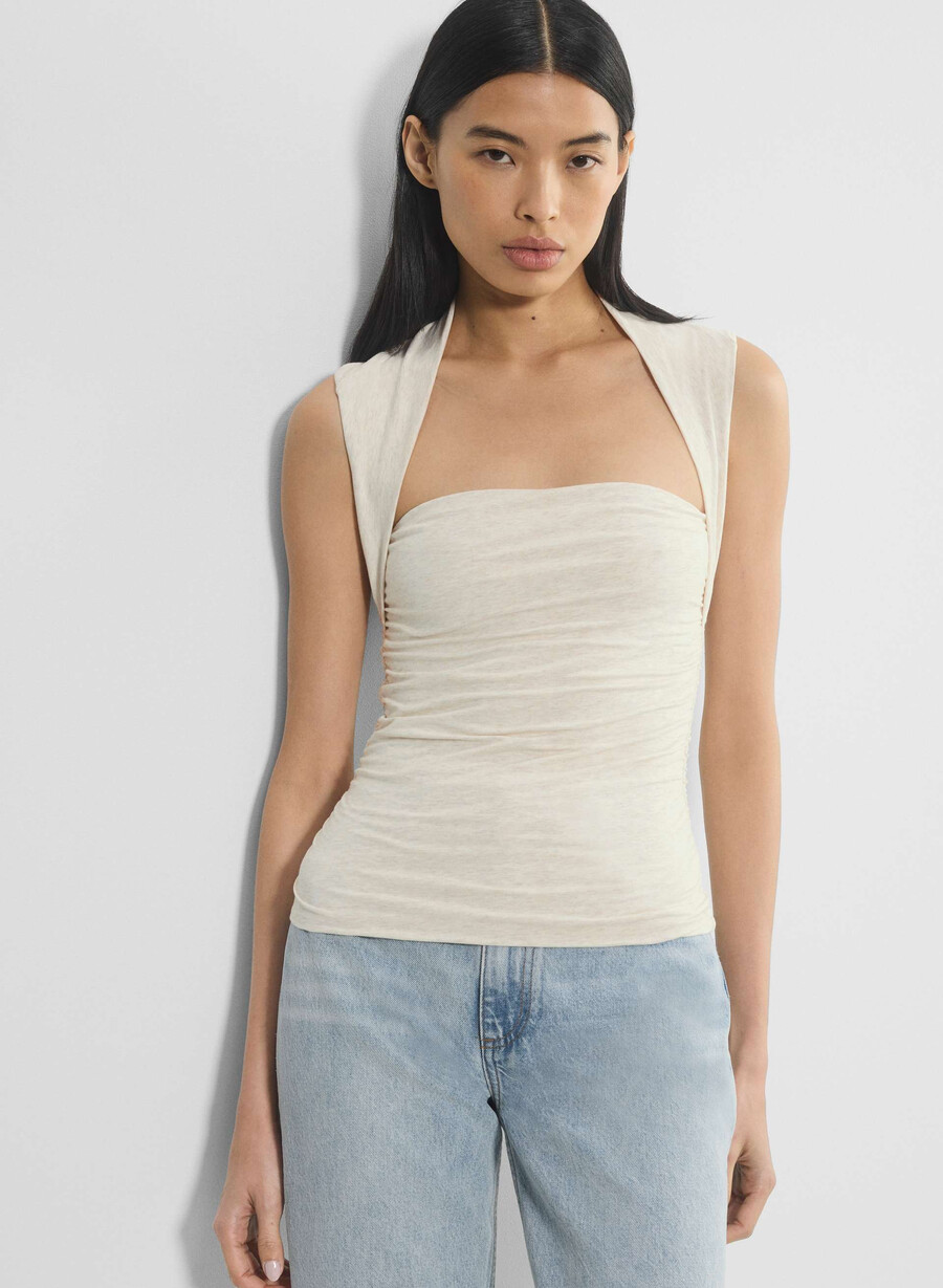 top casual contur floral heather light oatmea
