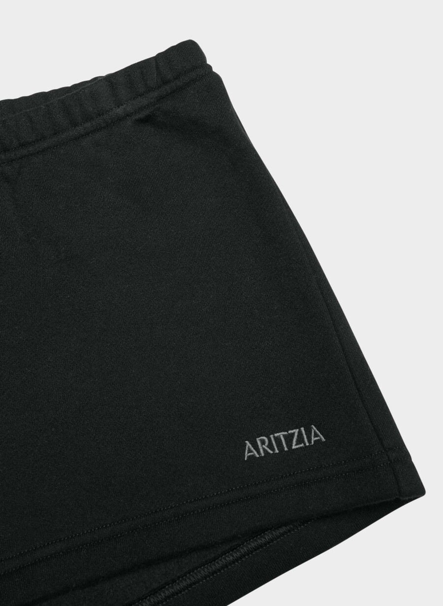 pantaloni scurți mini confortabili din fleece boyfriend cu talie joasă negri