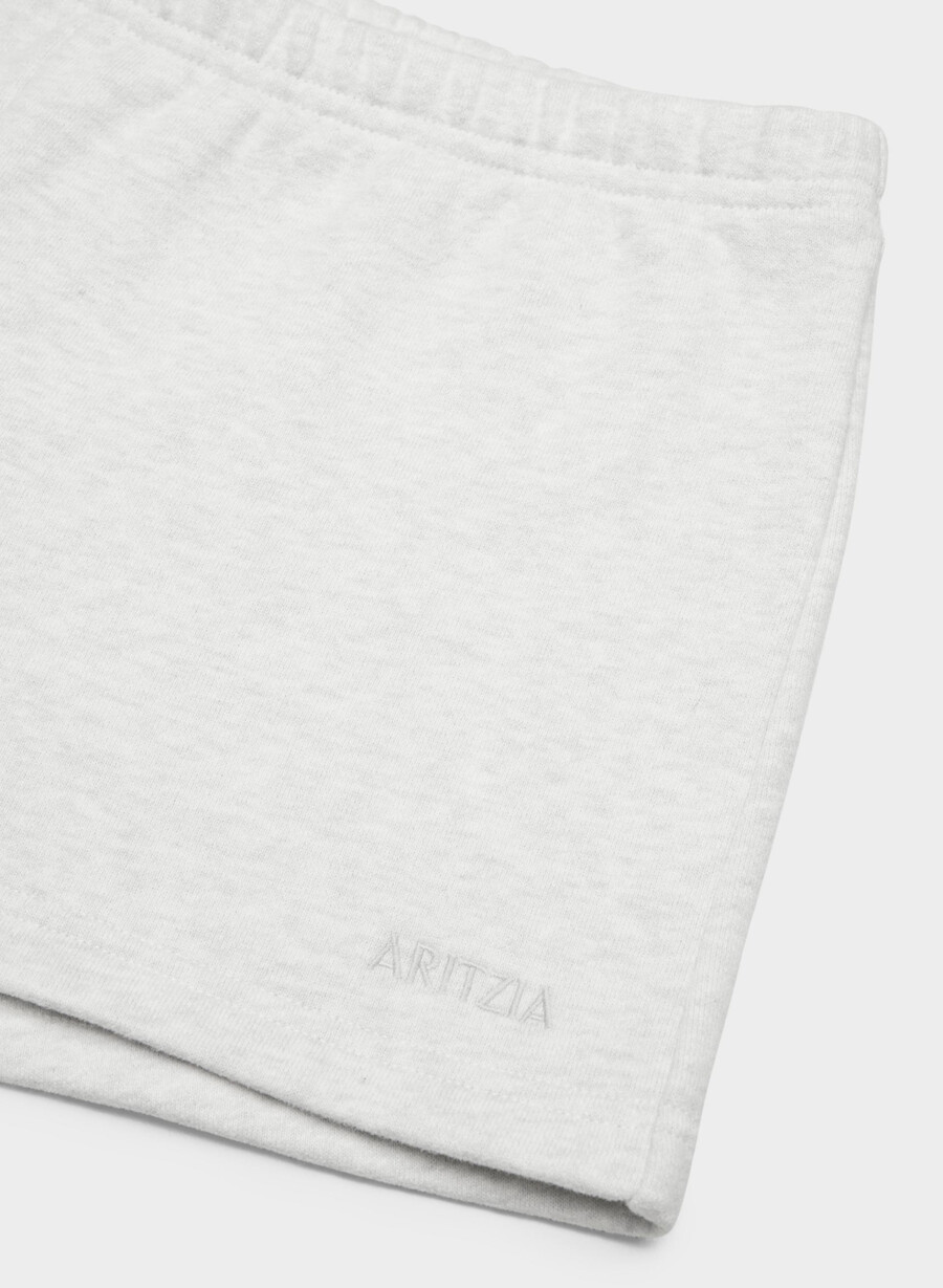 pantaloni scurți mini confortabili din fleece boyfriend cu talie joasă alb-negru