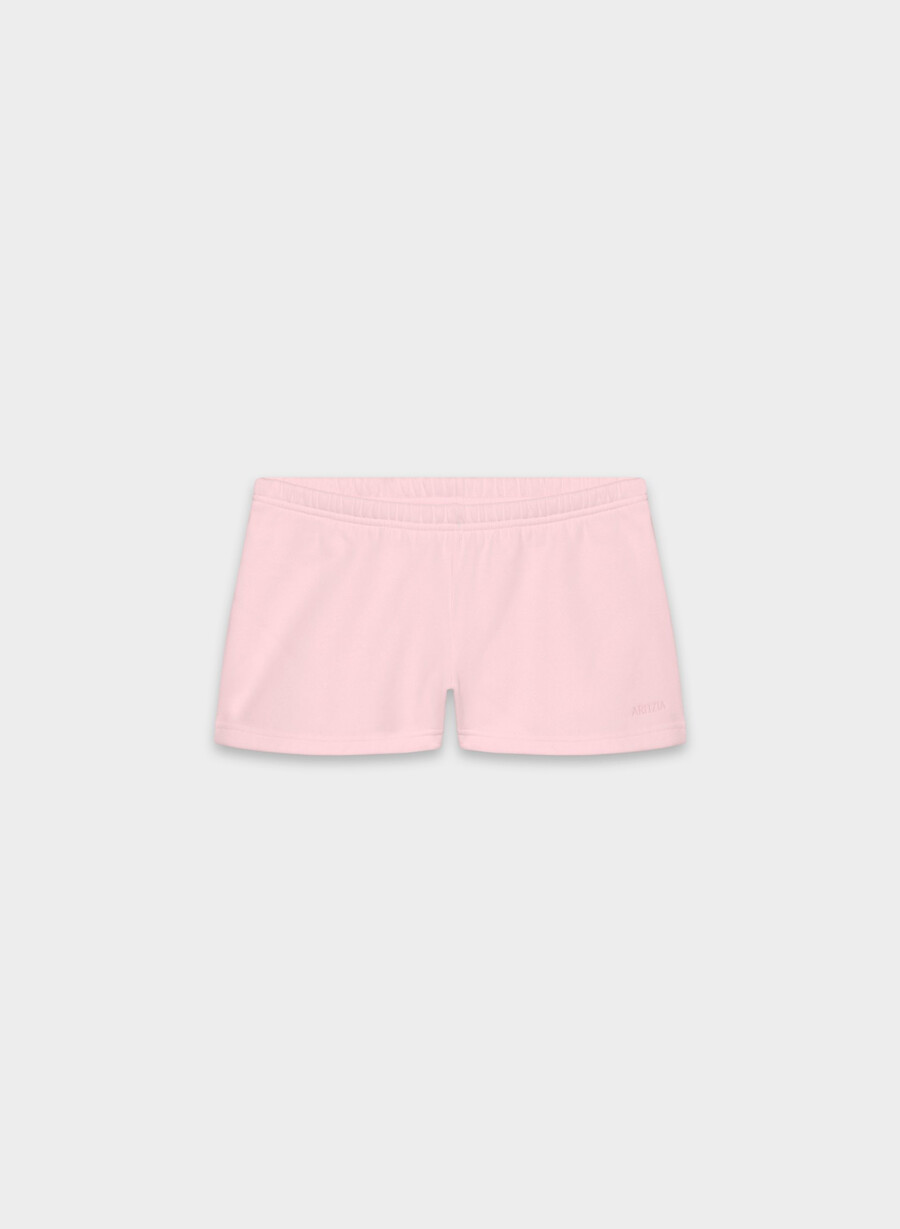 pantaloni scurți mini confortabili din fleece boyfriend cu talie joasă villa pink