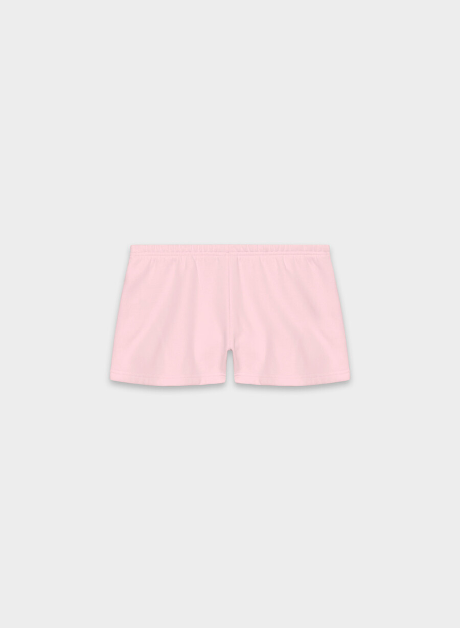 pantaloni scurți mini confortabili din fleece boyfriend cu talie joasă villa pink