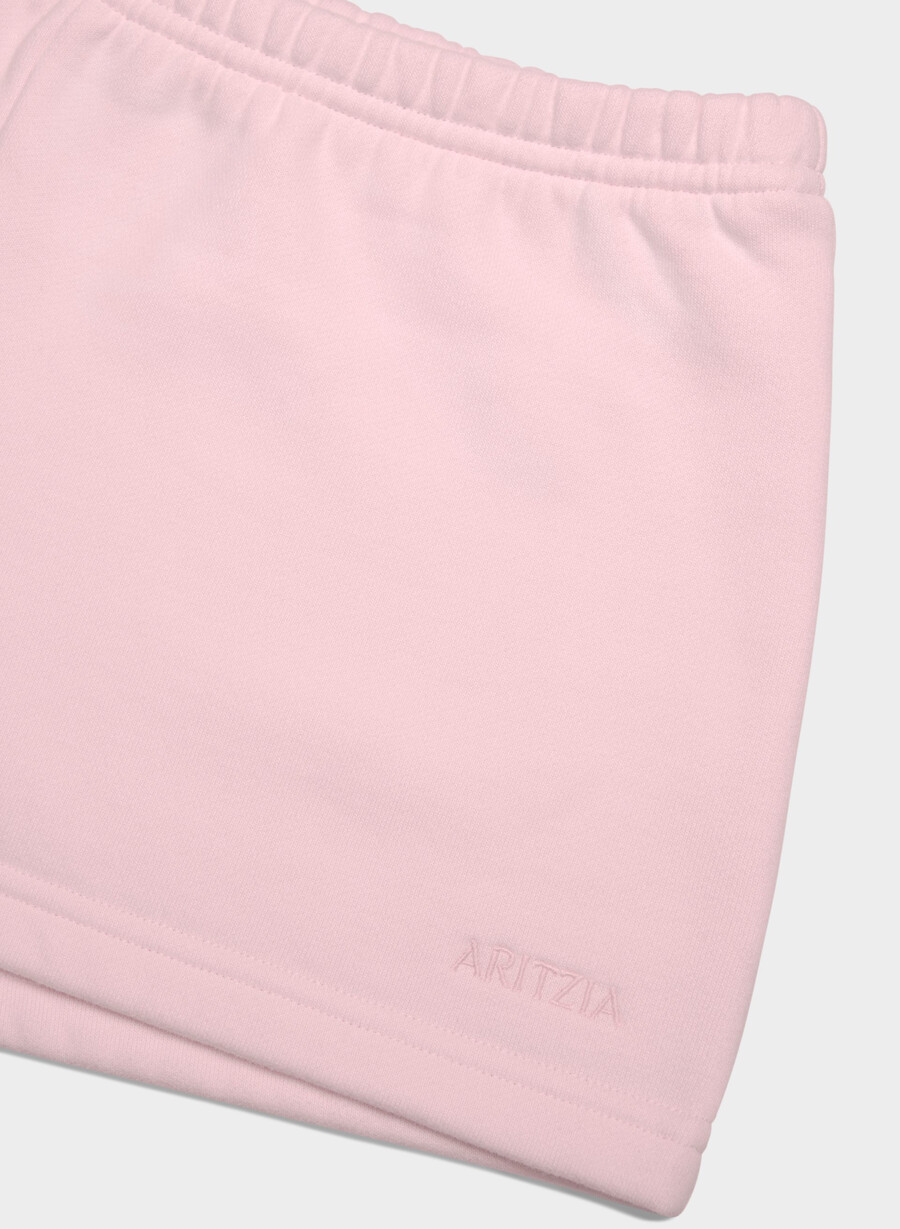 pantaloni scurți mini confortabili din fleece boyfriend cu talie joasă villa pink