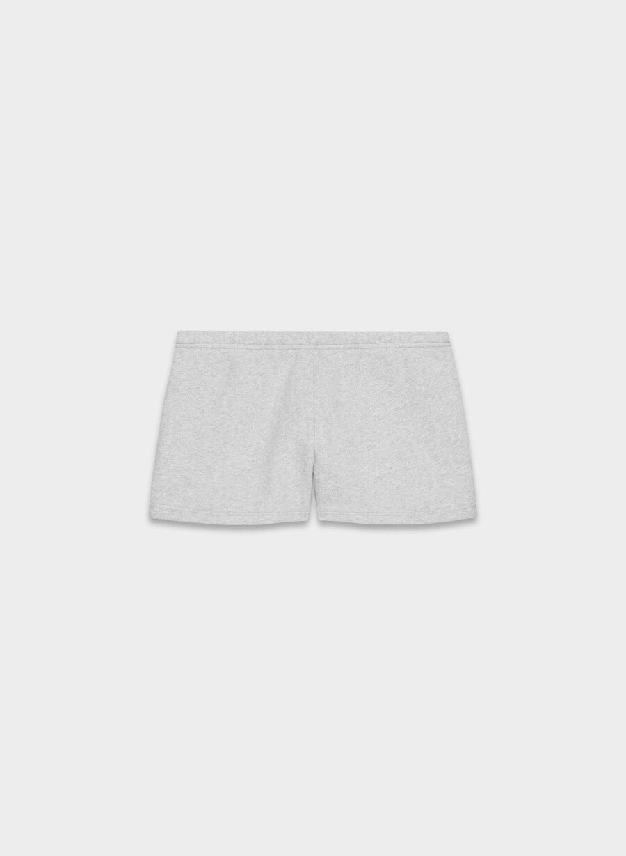 pantaloni scurți mini confortabili din fleece boyfriend cu talie joasă heather chrome