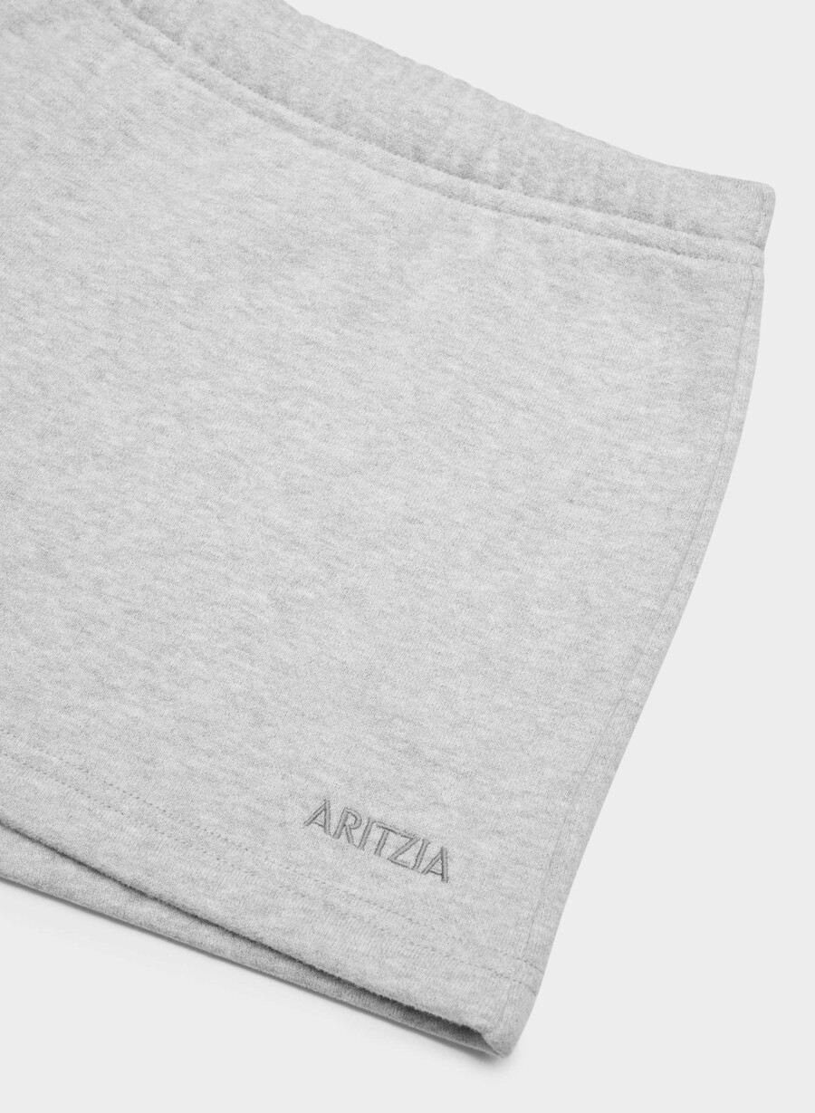 pantaloni scurți mini confortabili din fleece boyfriend cu talie joasă heather chrome