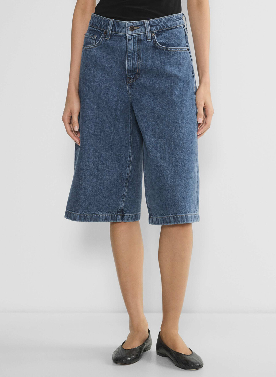 pantaloni scurți din denim publicitari sub genunchi no-stress mediu blu