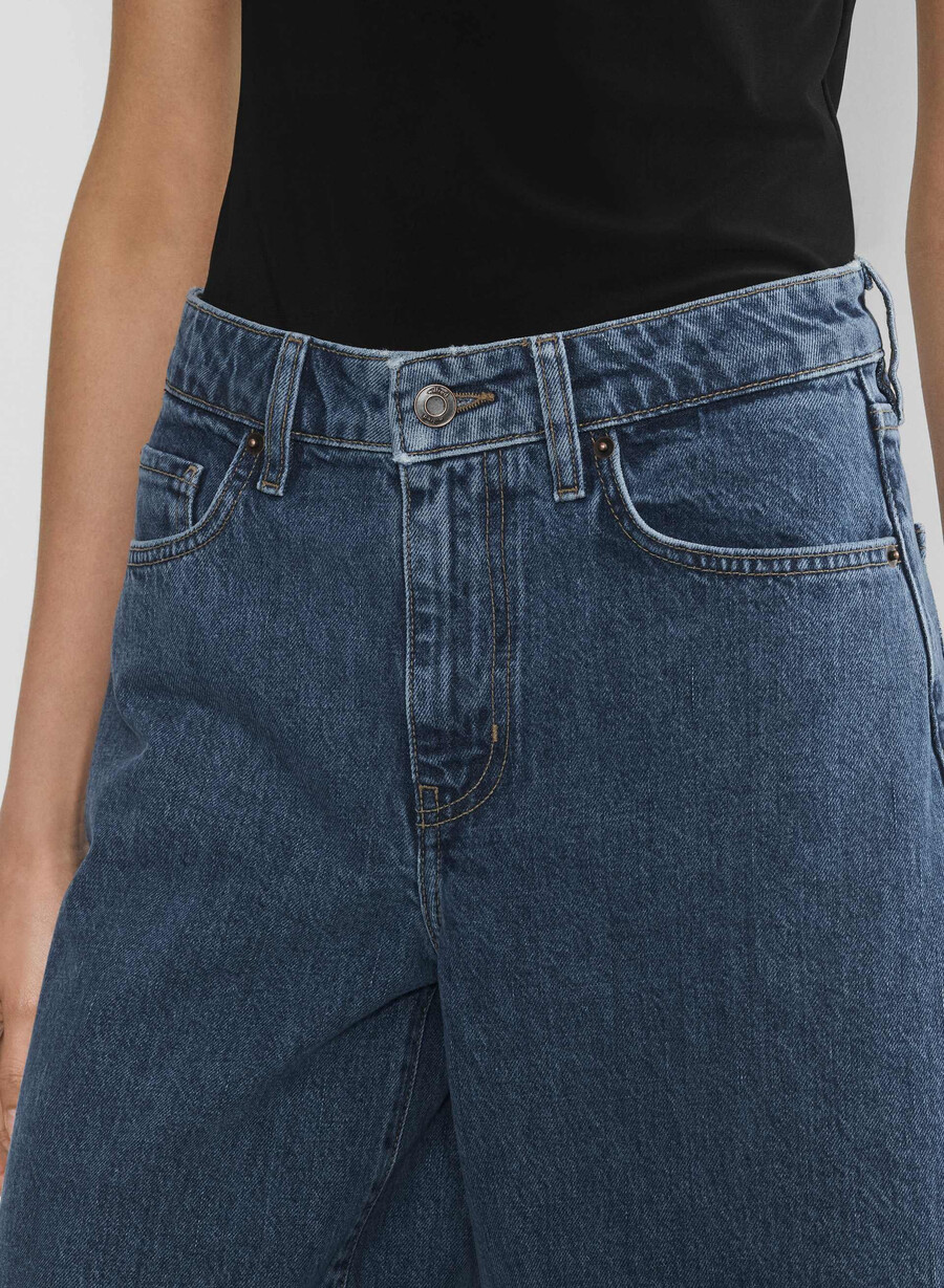 pantaloni scurți din denim publicitari sub genunchi no-stress mediu blu