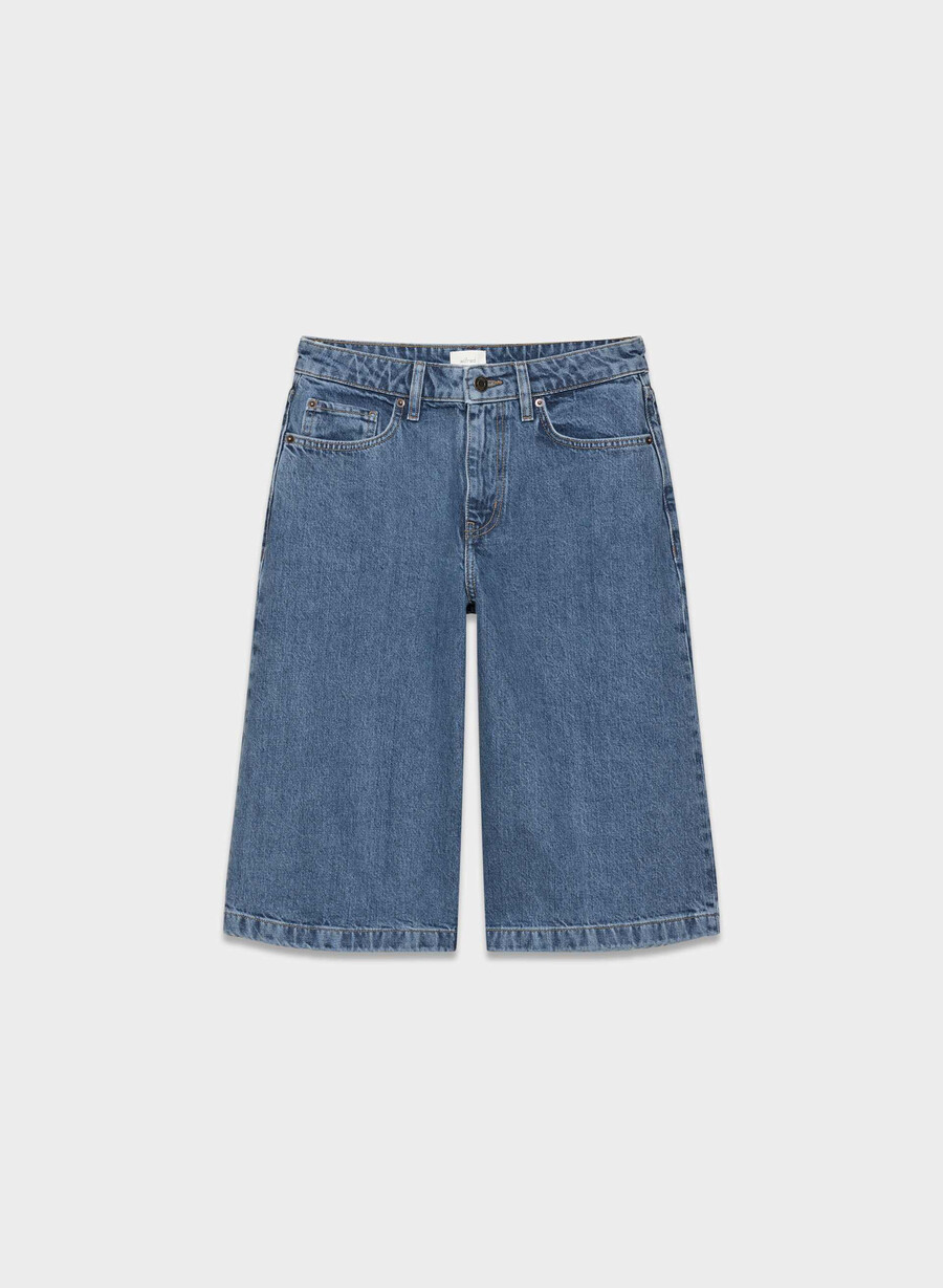 pantaloni scurți din denim publicitari sub genunchi no-stress mediu blu