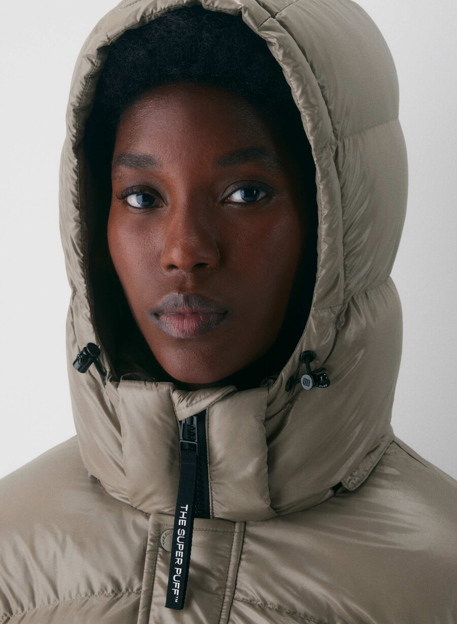 super puff lung - taupe modern cu luciu intens