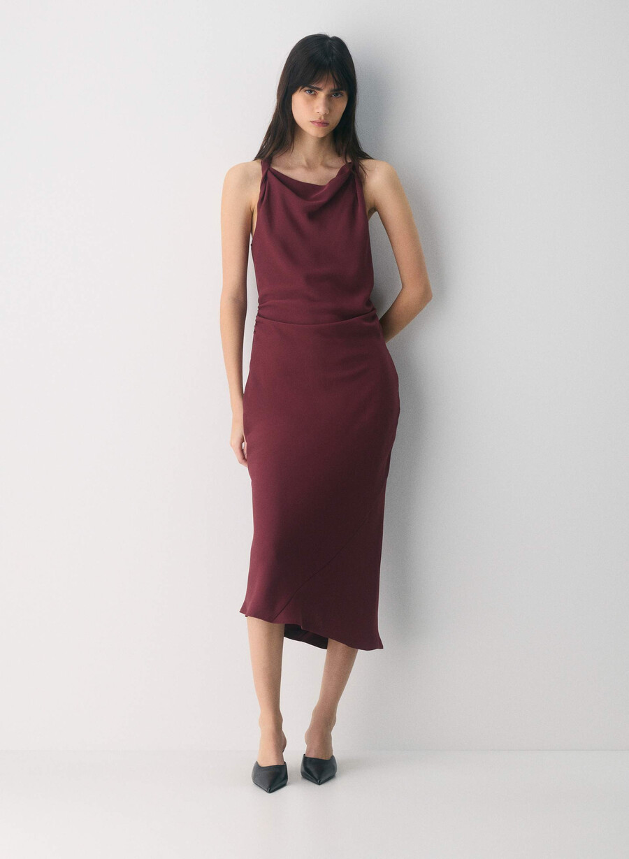 rochie de cont sumac burgundy