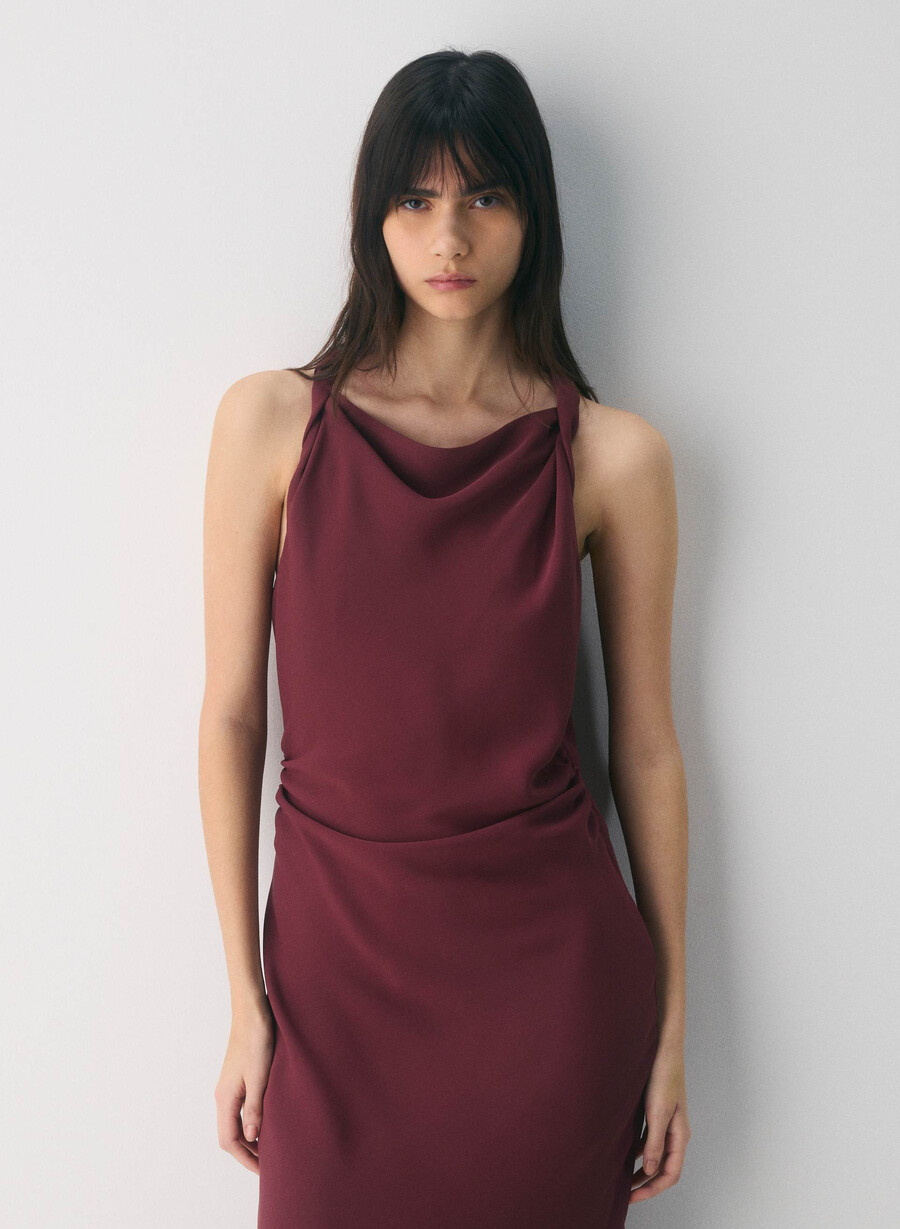 rochie de cont sumac burgundy