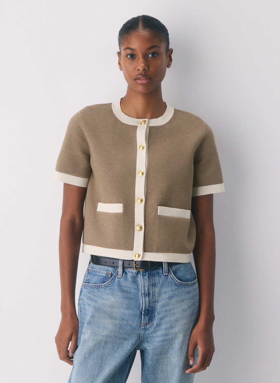 cardigan cu mânecă scurtă approach - wonder yarn hthr foli bwnmtte prl