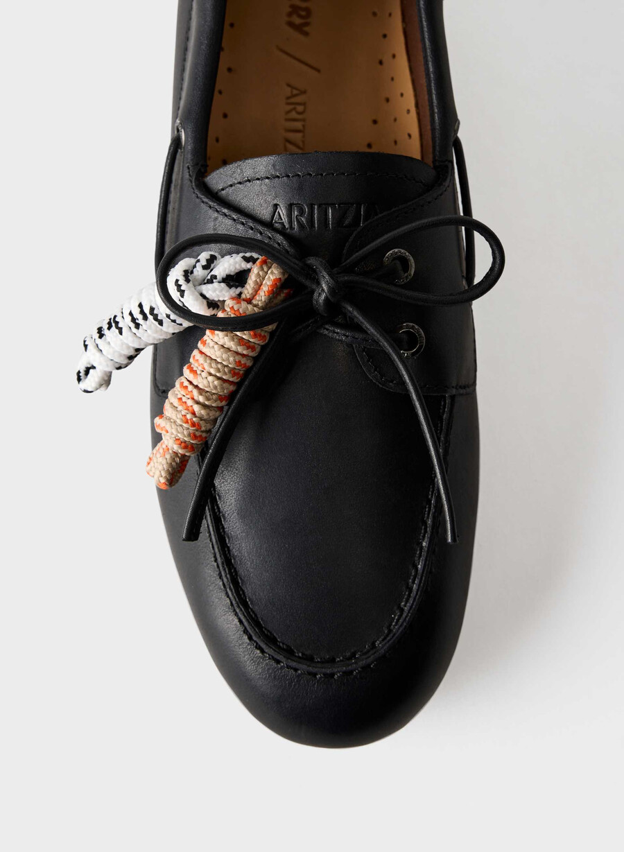 pantofi sport sperry x aritzia slim - piele netedă negru