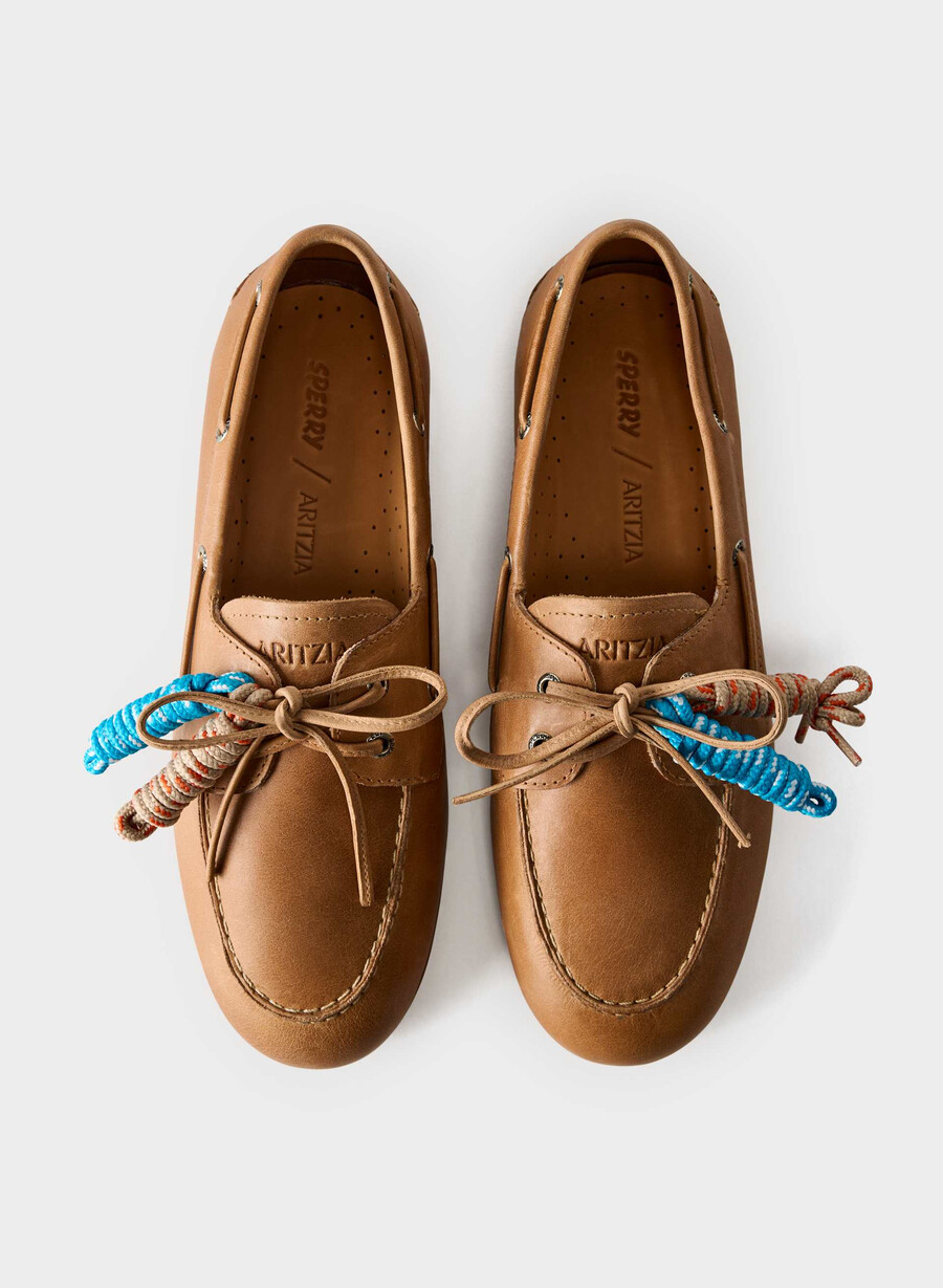 pantofi sport sperry x aritzia slim - piele netedă sahara sand