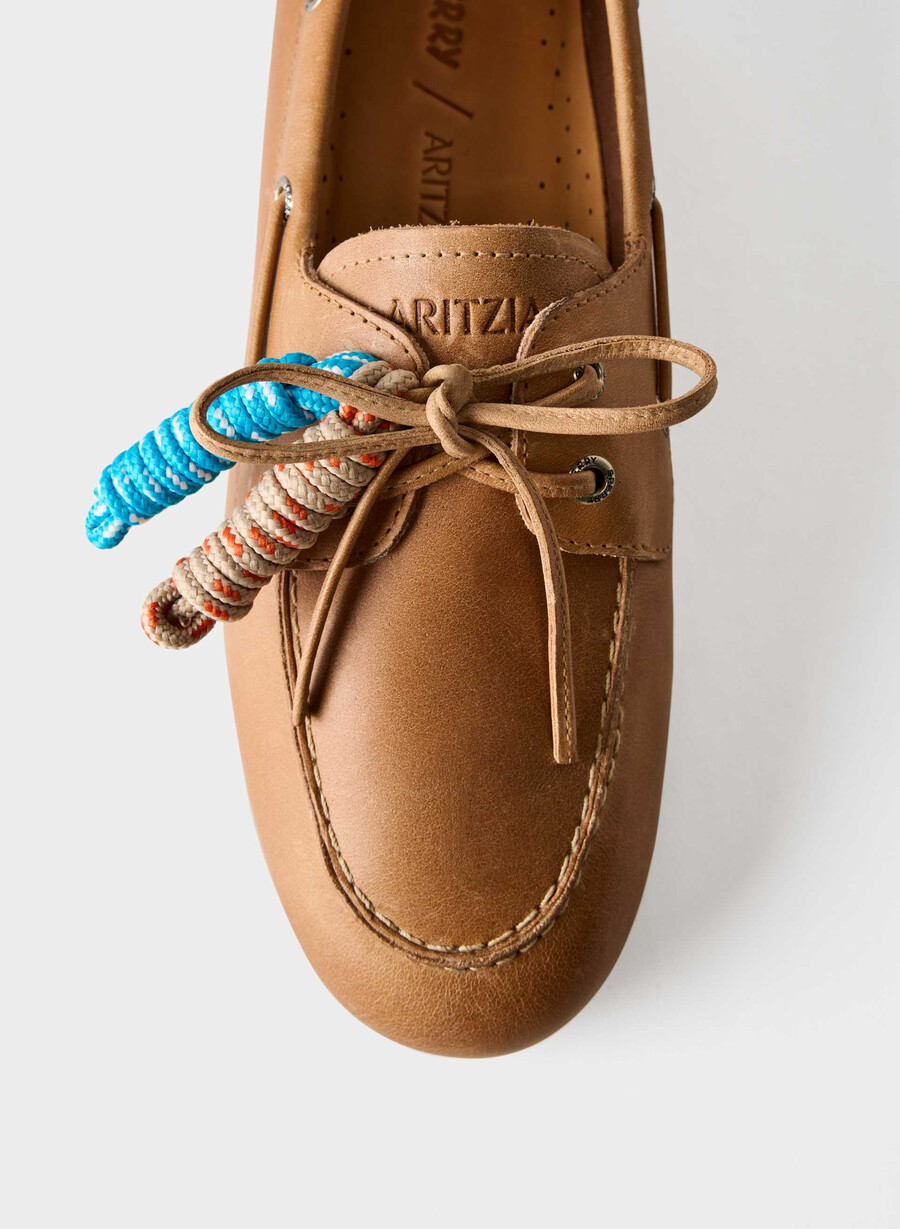 pantofi sport sperry x aritzia slim - piele netedă sahara sand