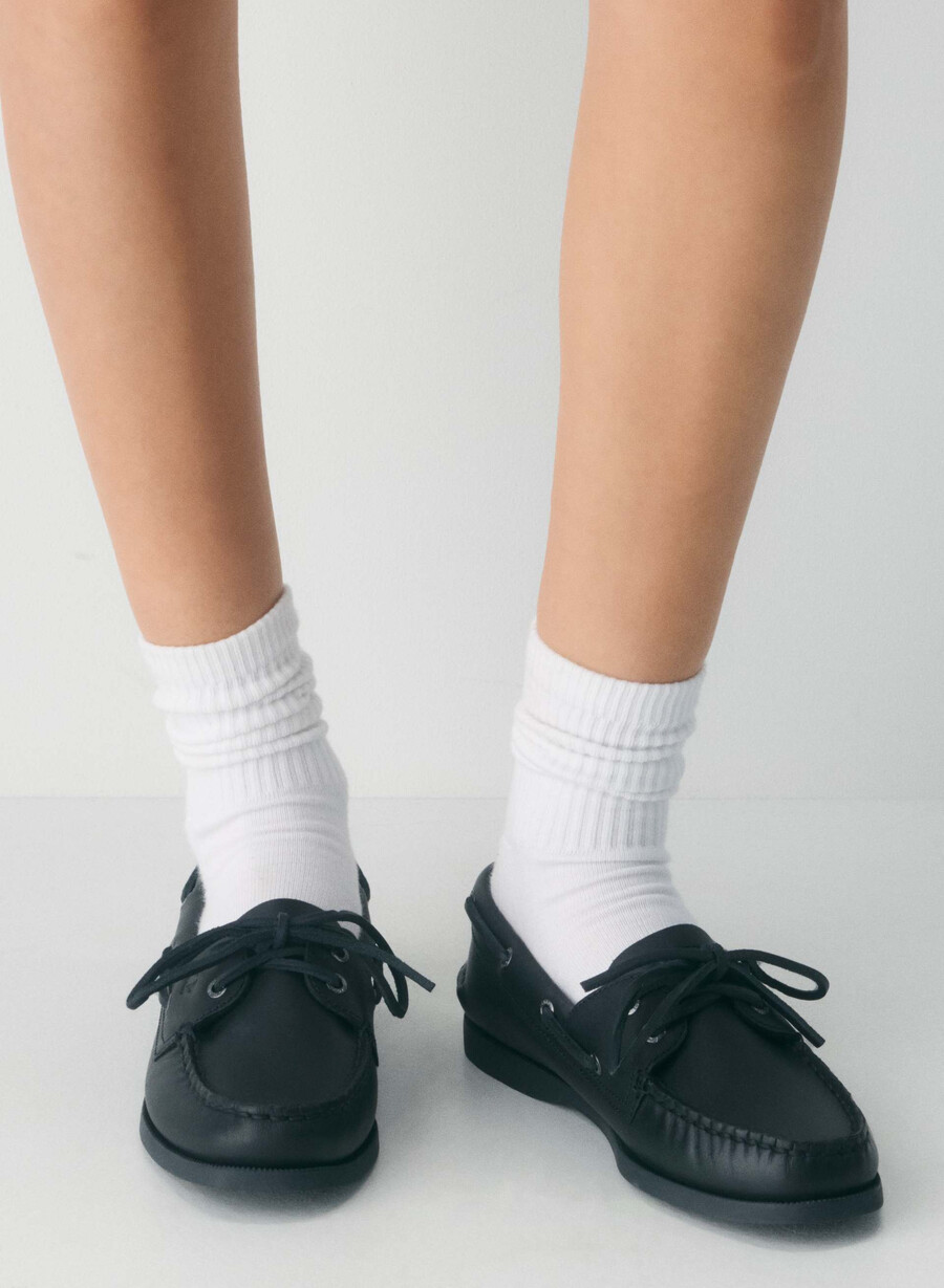 pantofi sport sperry x aritzia ao - piele netedă negru