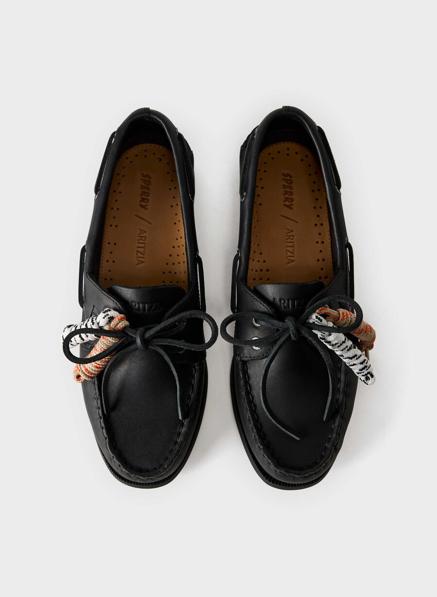 pantofi sport sperry x aritzia ao - piele netedă negru