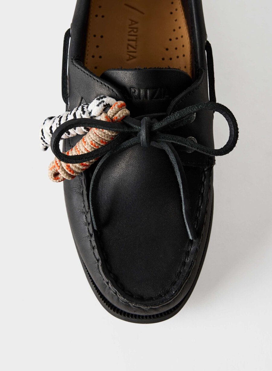 pantofi sport sperry x aritzia ao - piele netedă negru