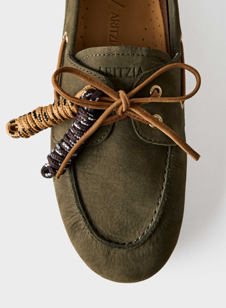 pantofi sport sperry x aritzia slim - piele nubuck dk willow green